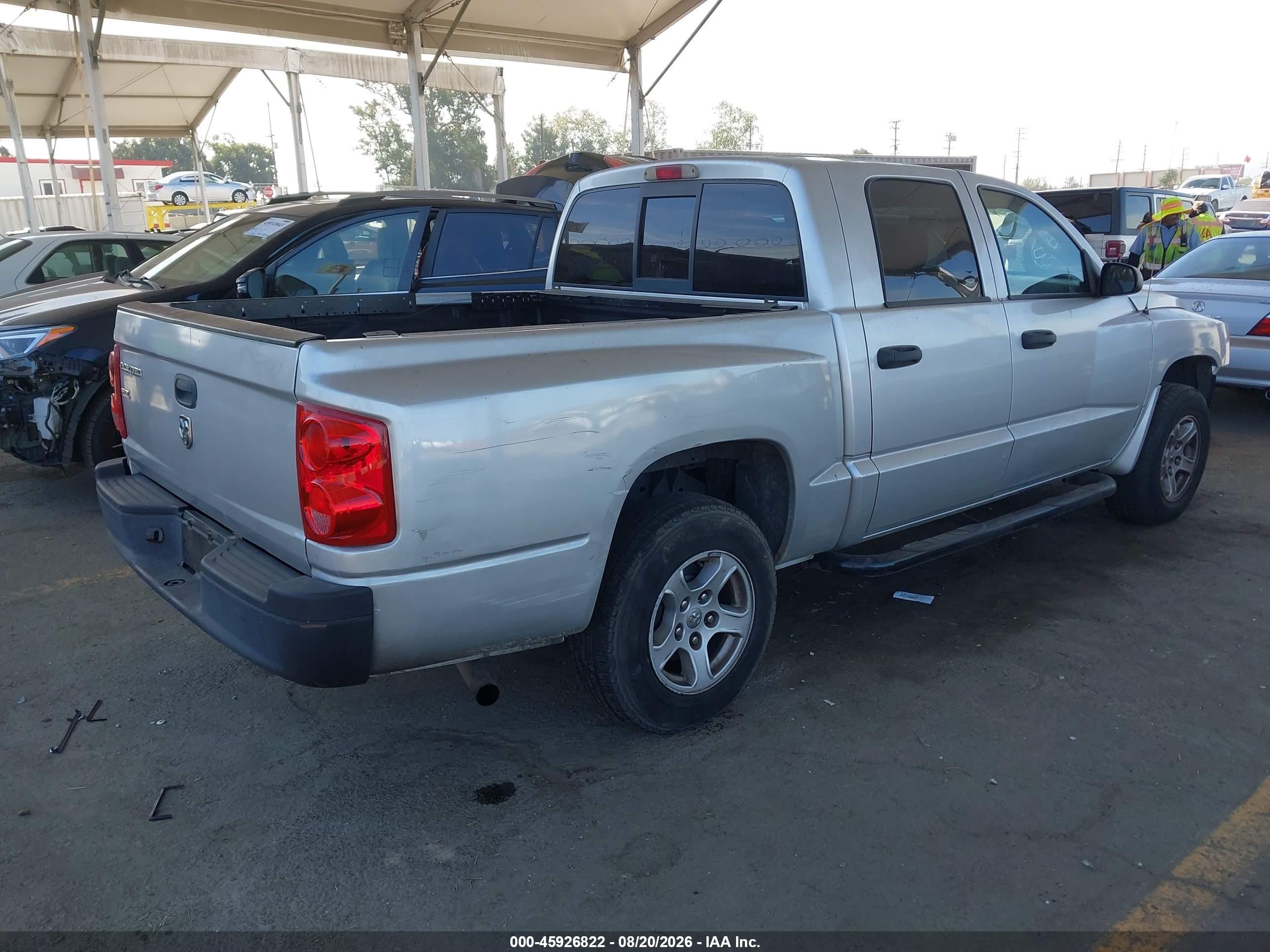 2006 Dodge Dakota Slt Silver vin: 1D7HE48K86S504381
