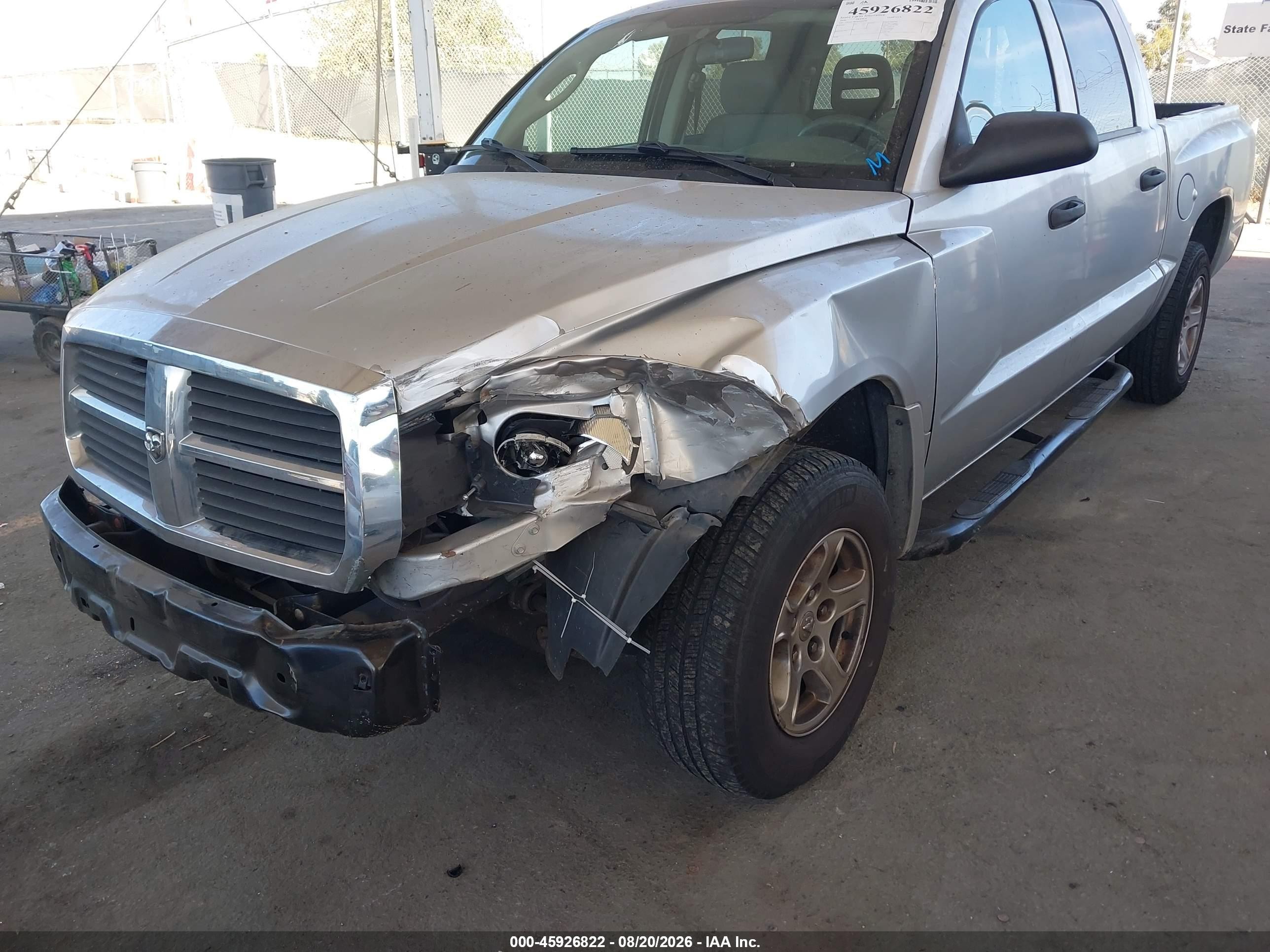 2006 Dodge Dakota Slt Silver vin: 1D7HE48K86S504381