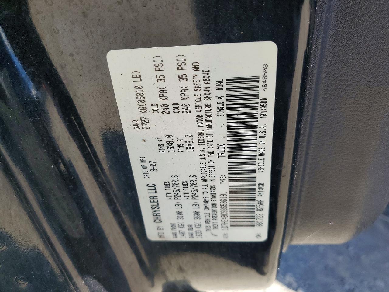2008 Dodge Dakota Quad Slt Черный vin: 1D7HE48K98S506191