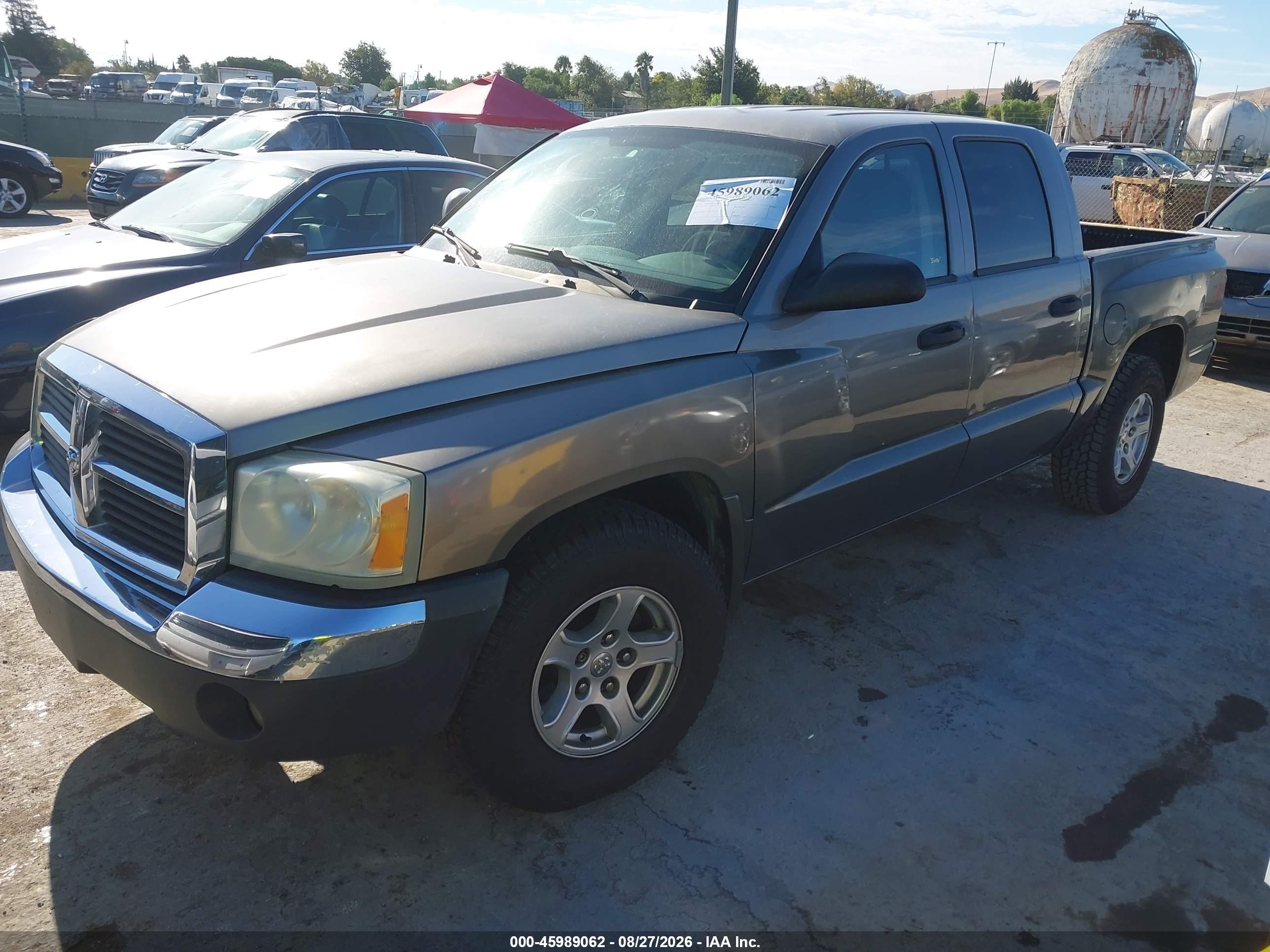 2005 Dodge Dakota Slt Gray vin: 1D7HE48N05S235754
