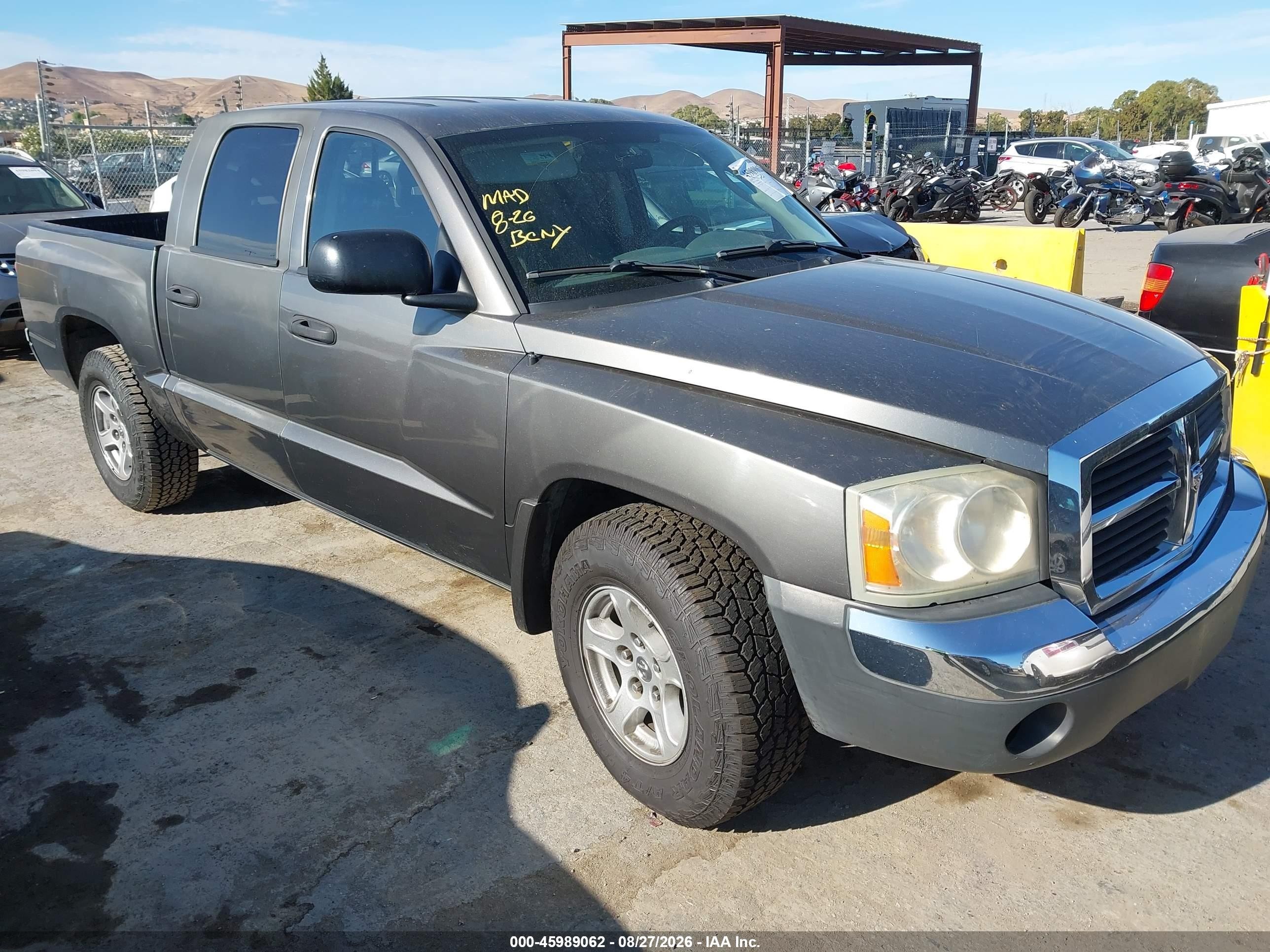 2005 Dodge Dakota Slt Gray vin: 1D7HE48N05S235754