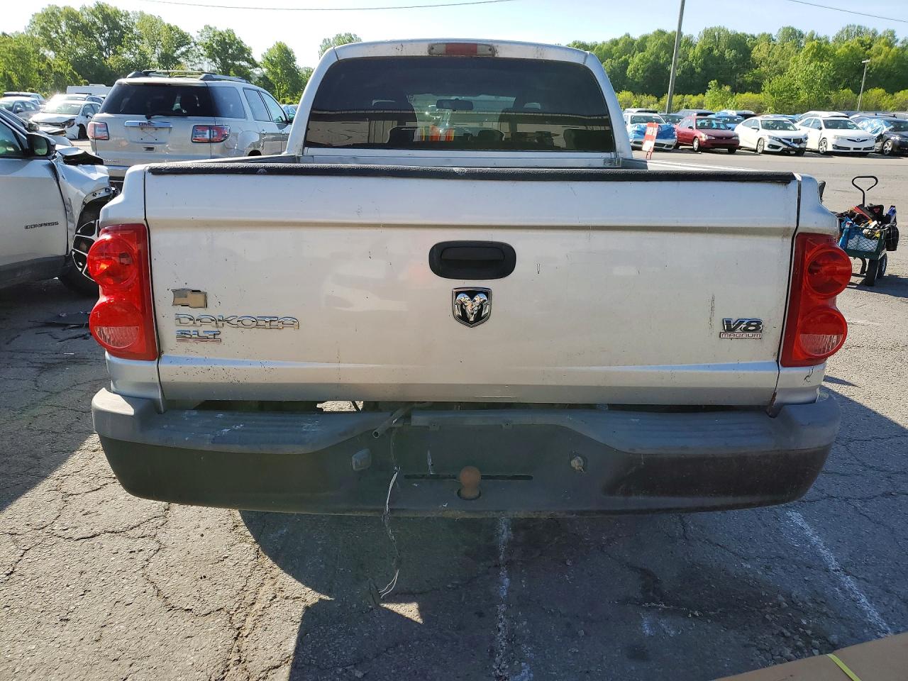 2006 Dodge Dakota Quad Slt Silver vin: 1D7HE48N06S616876