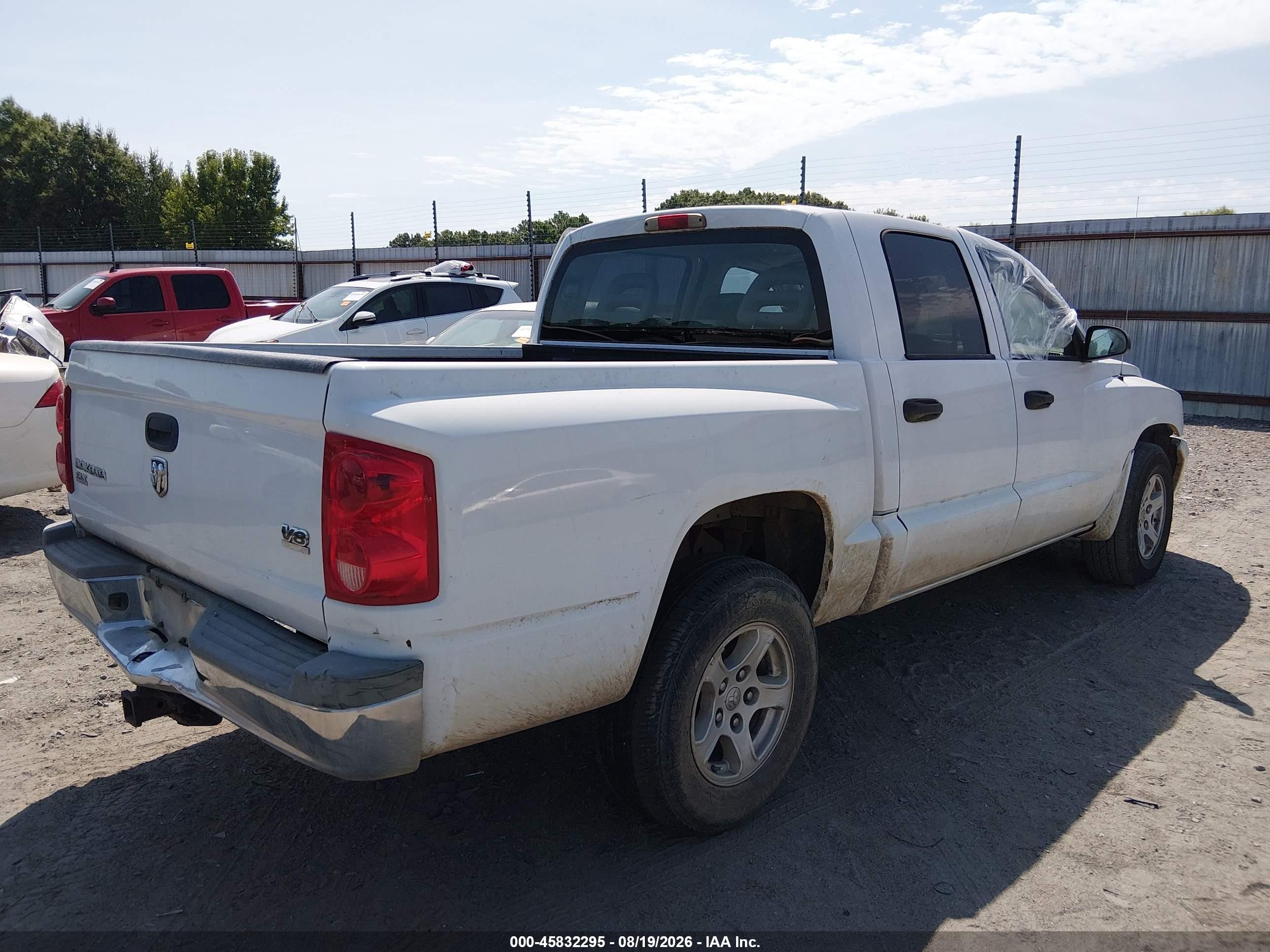 2006 Dodge Dakota Slt White vin: 1D7HE48N26S624090