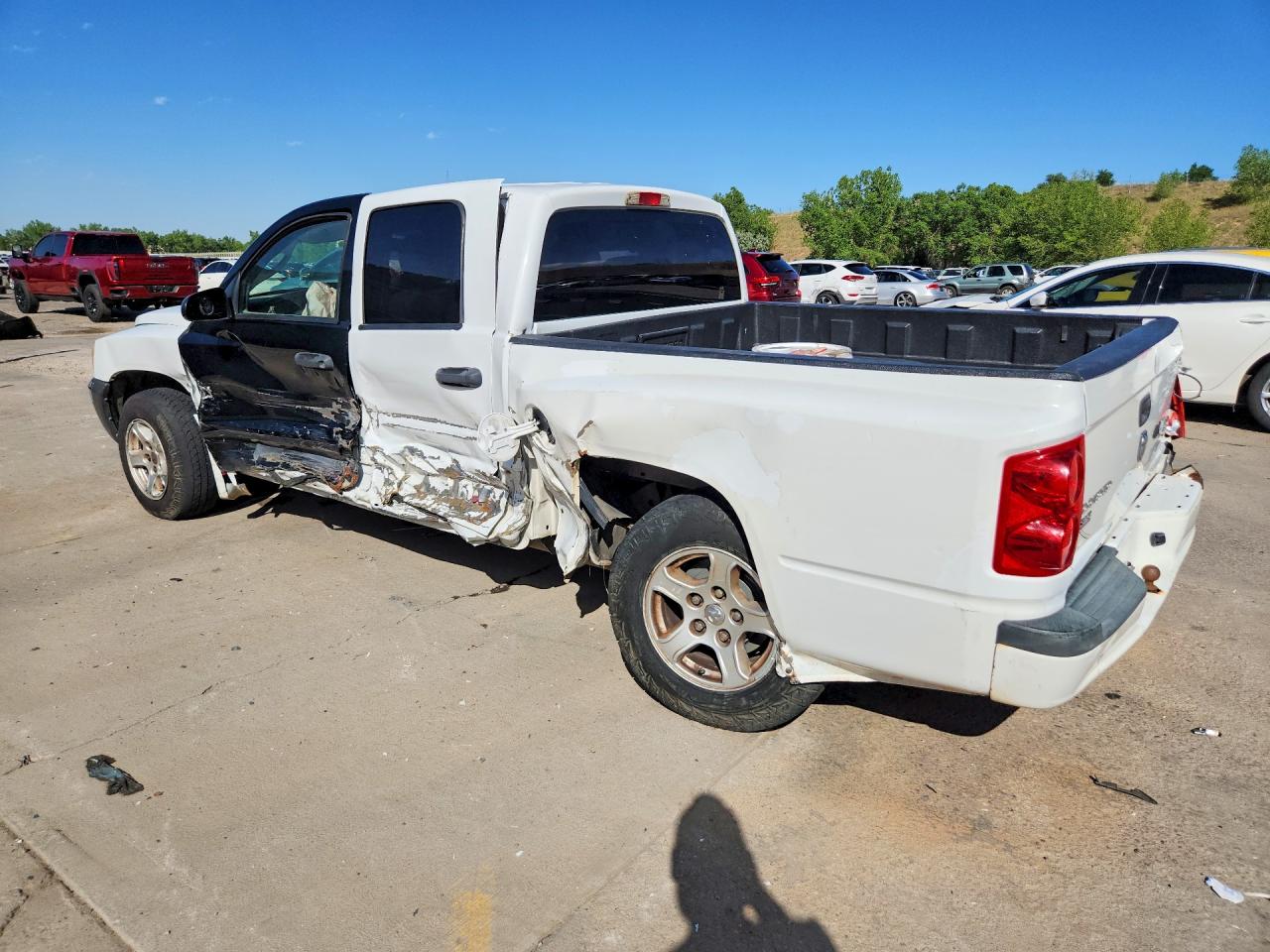2005 Dodge Dakota Quad Slt White vin: 1D7HE48N55S329502