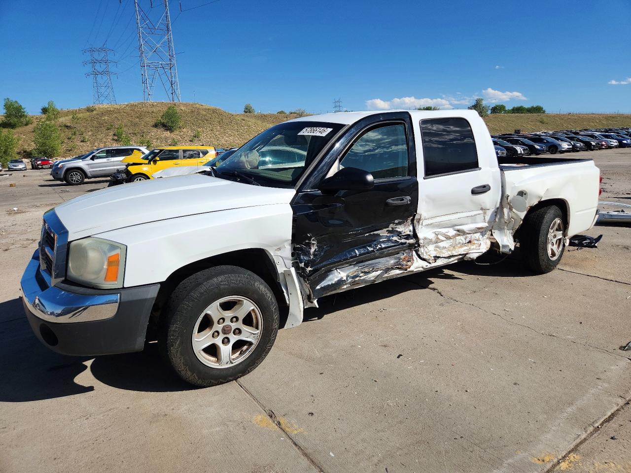 2005 Dodge Dakota Quad Slt White vin: 1D7HE48N55S329502