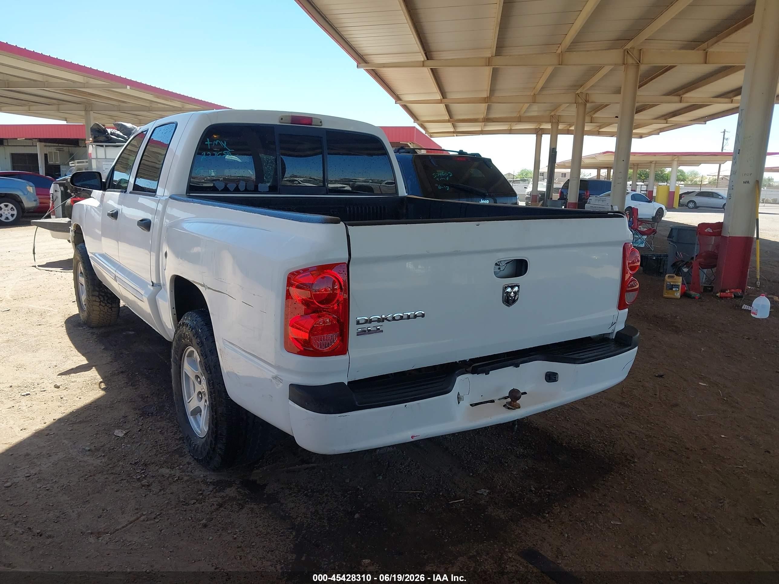2005 Dodge Dakota Slt White vin: 1D7HE48NX5S237656