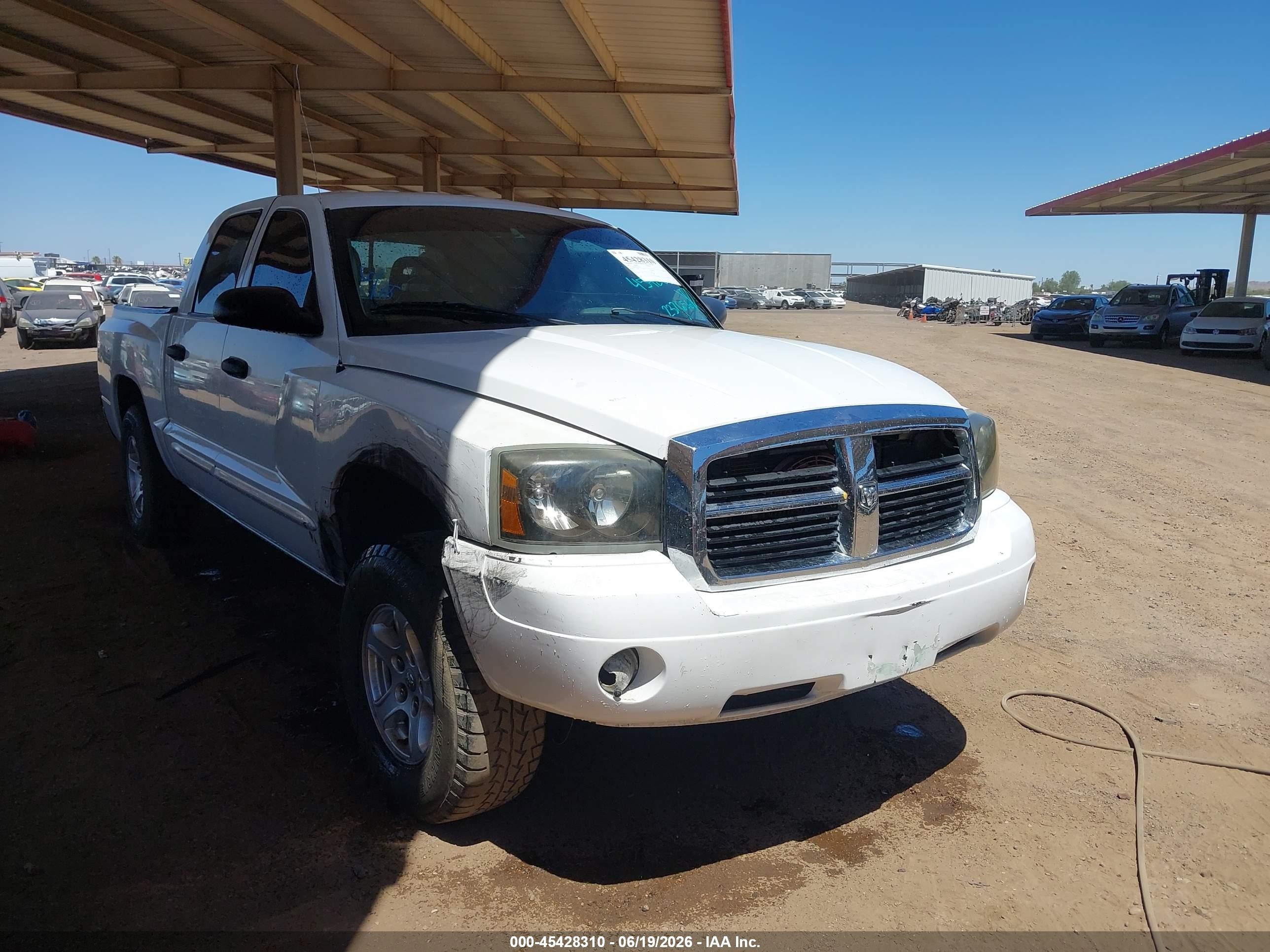 2005 Dodge Dakota Slt White vin: 1D7HE48NX5S237656