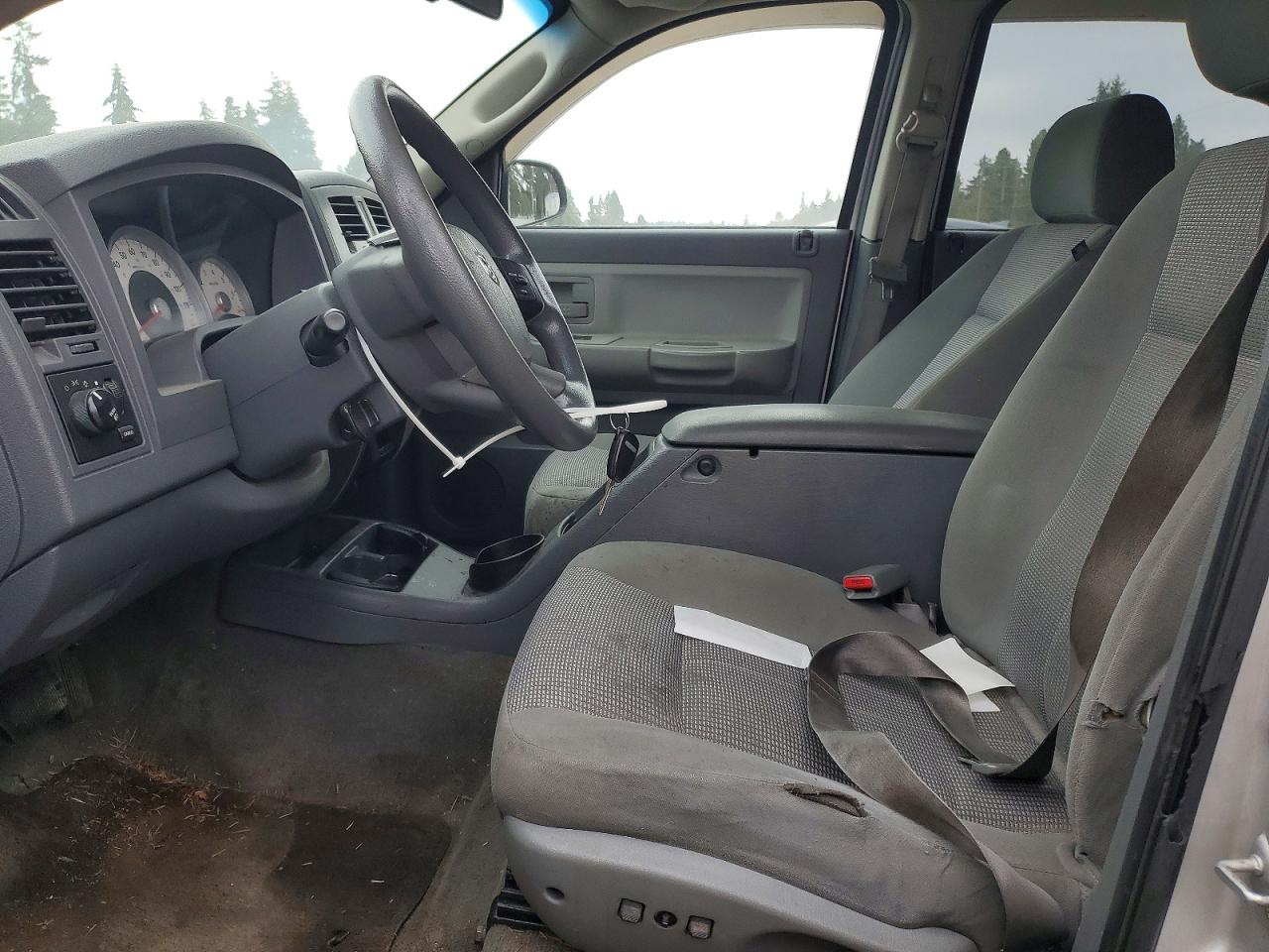2007 Dodge Dakota Quad Slt Silver vin: 1D7HE48P67S179033