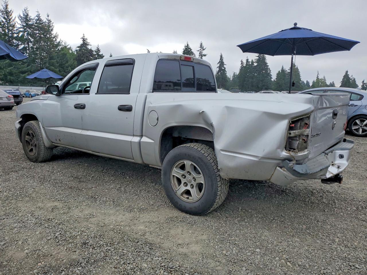 2007 Dodge Dakota Quad Slt Silver vin: 1D7HE48P67S179033