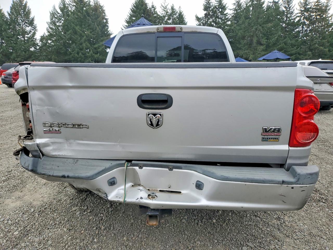 2007 Dodge Dakota Quad Slt Silver vin: 1D7HE48P67S179033