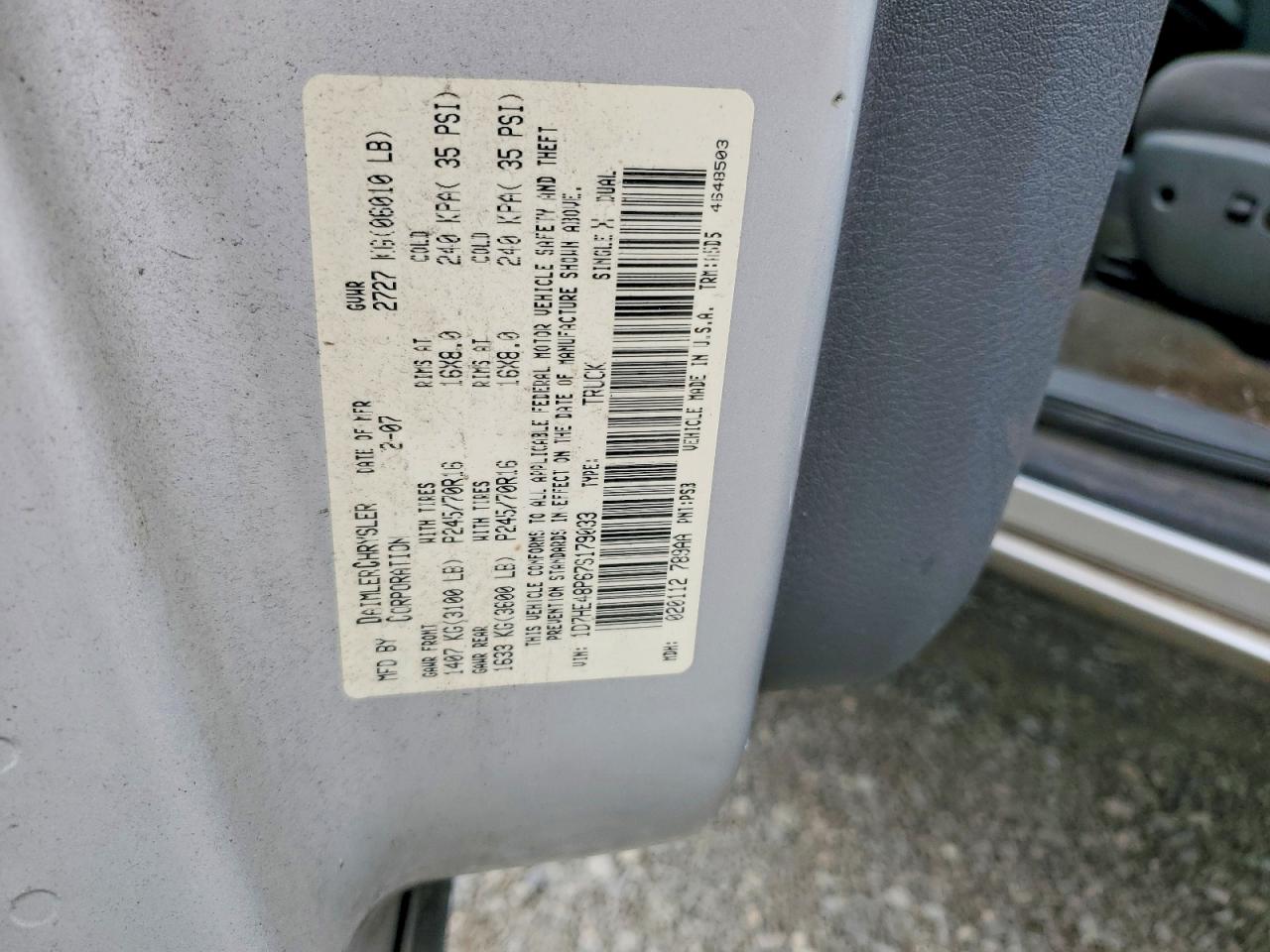 2007 Dodge Dakota Quad Slt Silver vin: 1D7HE48P67S179033