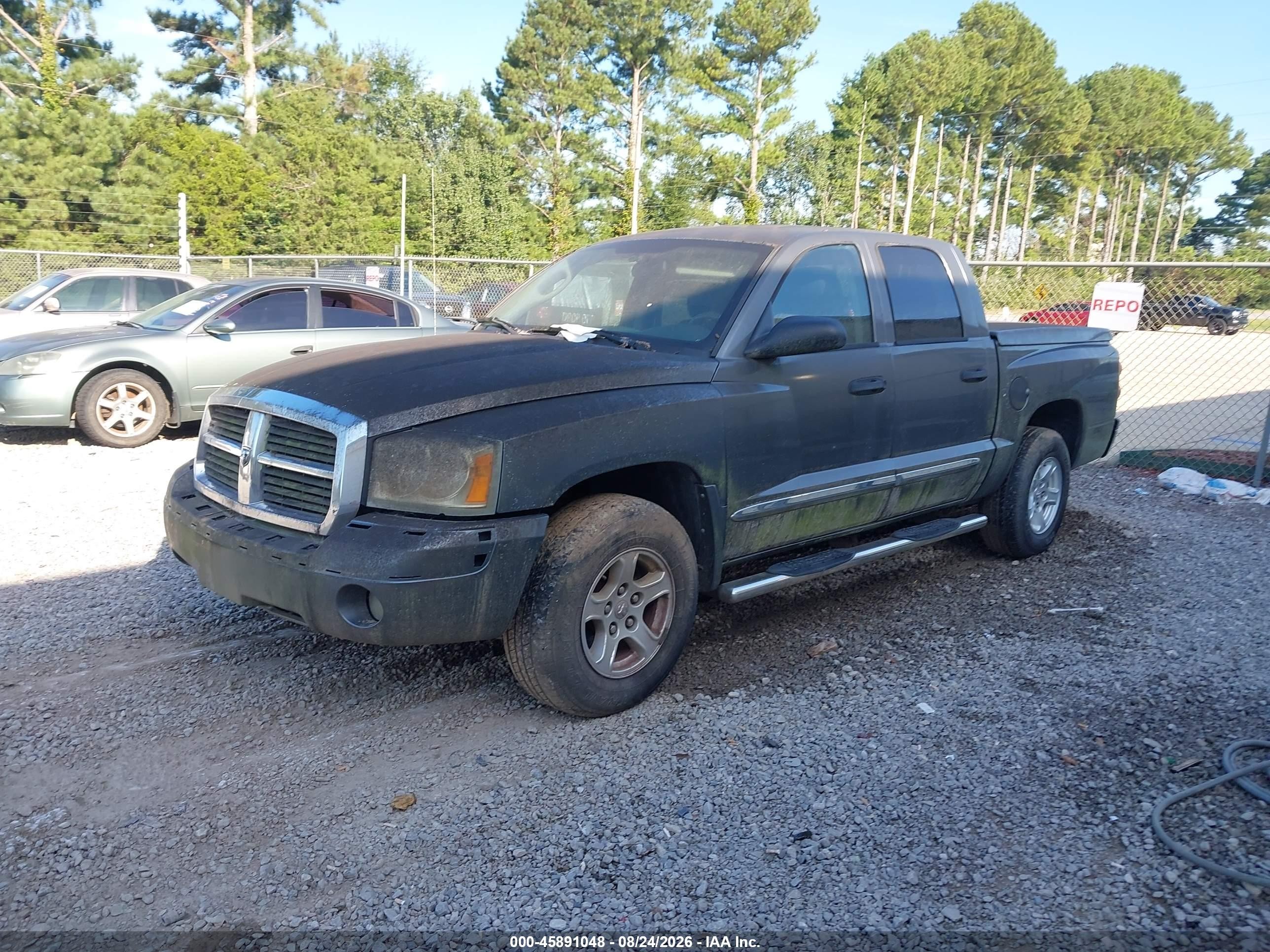 2007 Dodge Dakota Laramie Gray vin: 1D7HE58K37S108091