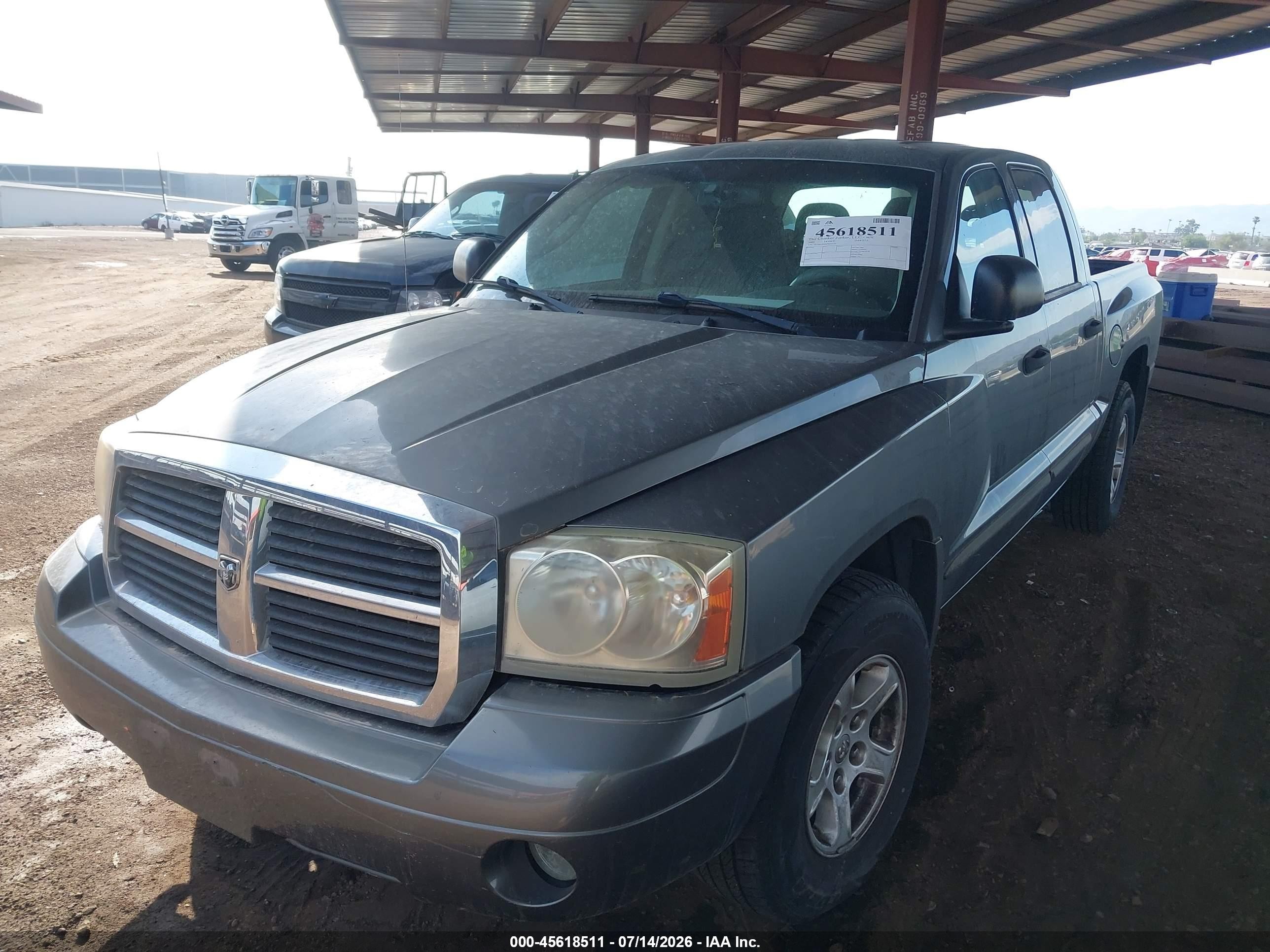 2005 Dodge Dakota Laramie Gray vin: 1D7HE58NX5S163256