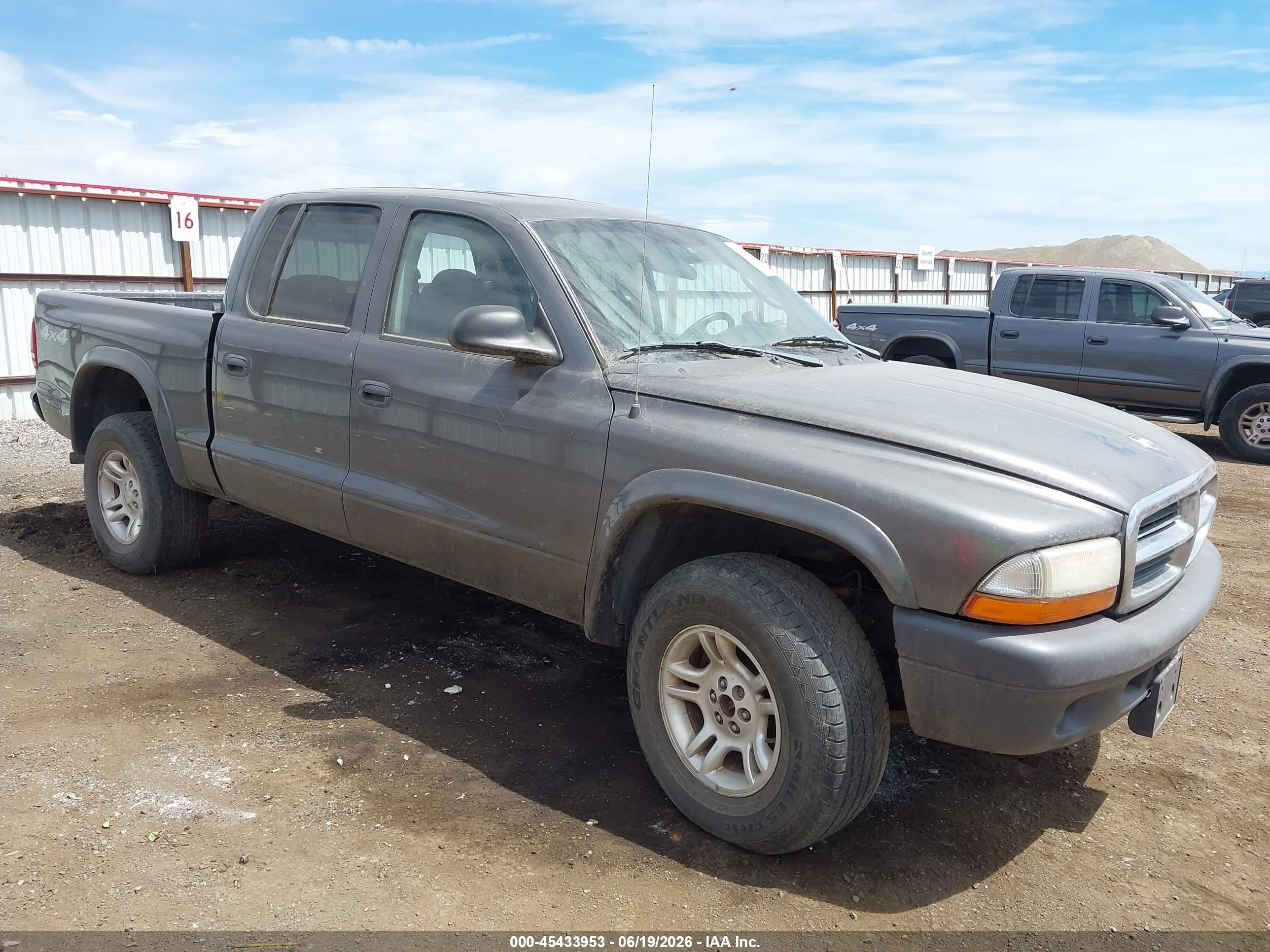 2004 Dodge Dakota Sport/sxt Gray vin: 1D7HG38K24S623562