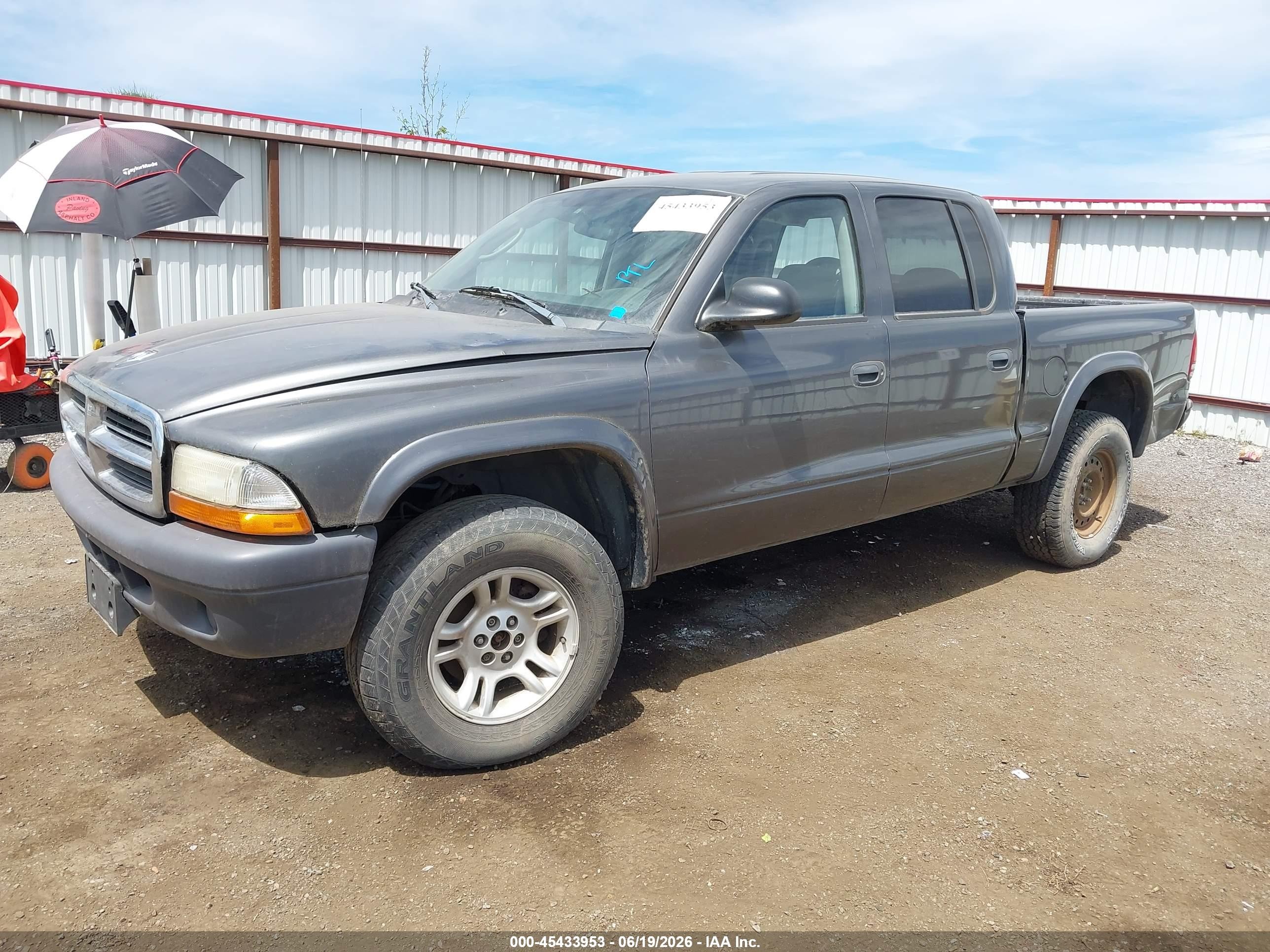 2004 Dodge Dakota Sport/sxt Gray vin: 1D7HG38K24S623562