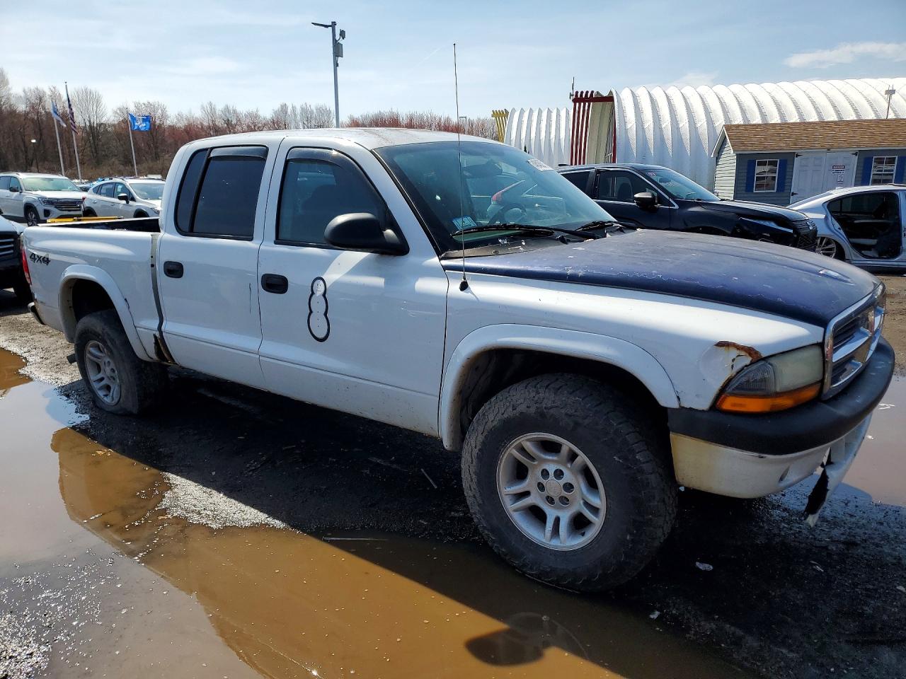 2004 Dodge Dakota Quad Sport White vin: 1D7HG38N74S758580