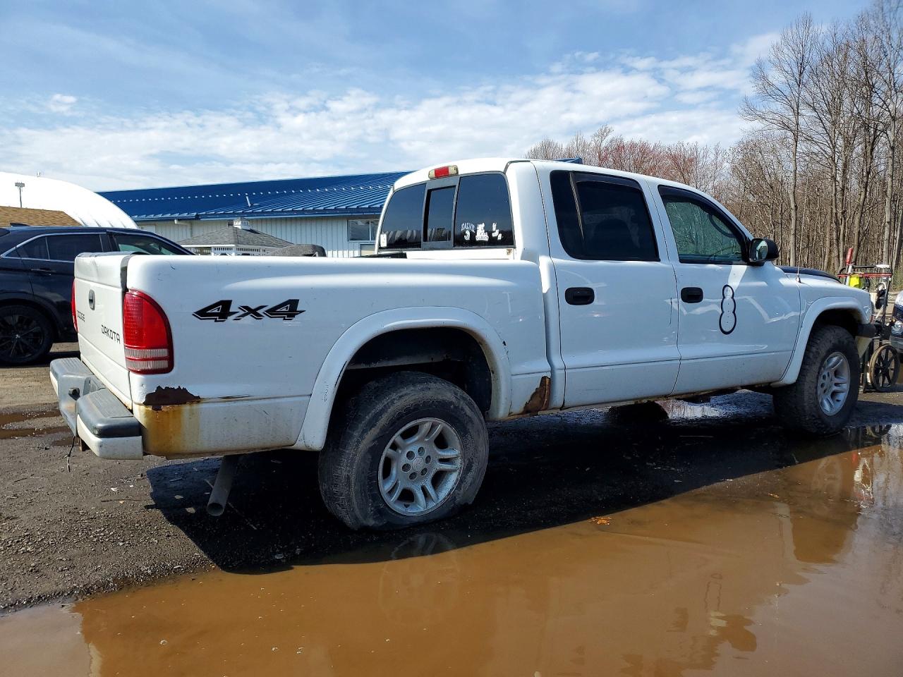 2004 Dodge Dakota Quad Sport White vin: 1D7HG38N74S758580