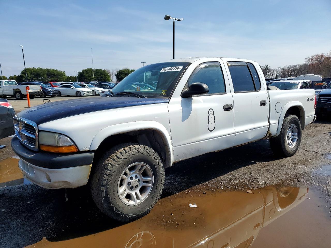 2004 Dodge Dakota Quad Sport White vin: 1D7HG38N74S758580
