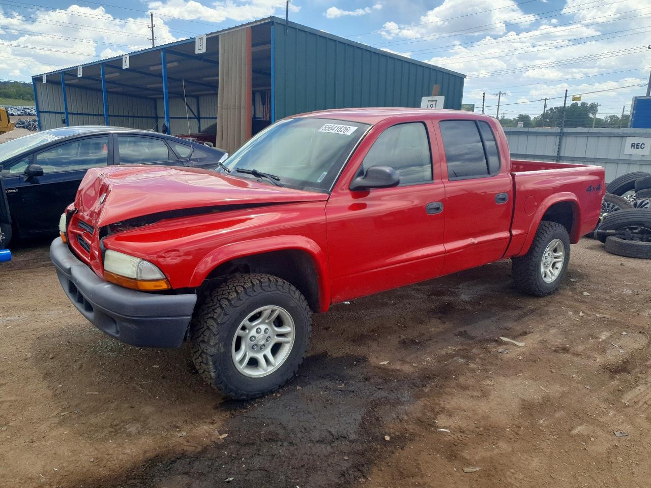 2003 Dodge Dakota Quad Sport Red vin: 1D7HG38X83S235276