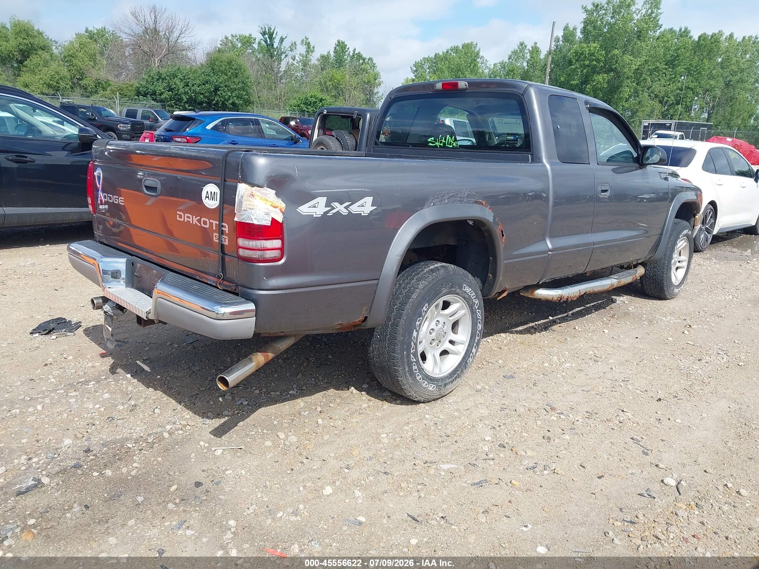 2004 Dodge Dakota Slt Gray vin: 1D7HG42K64S750149