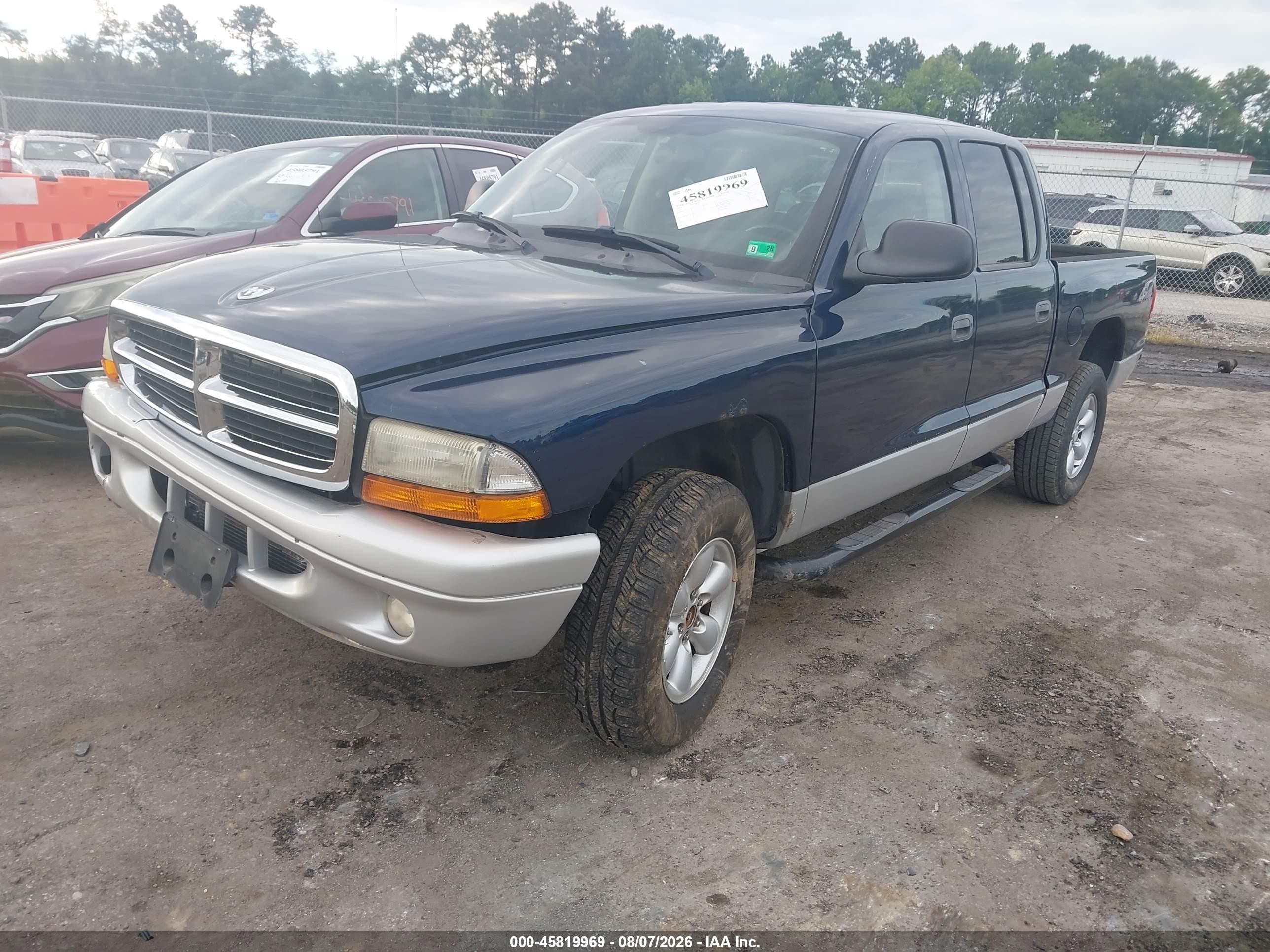 2004 Dodge Dakota Slt Синий vin: 1D7HG48N24S728599