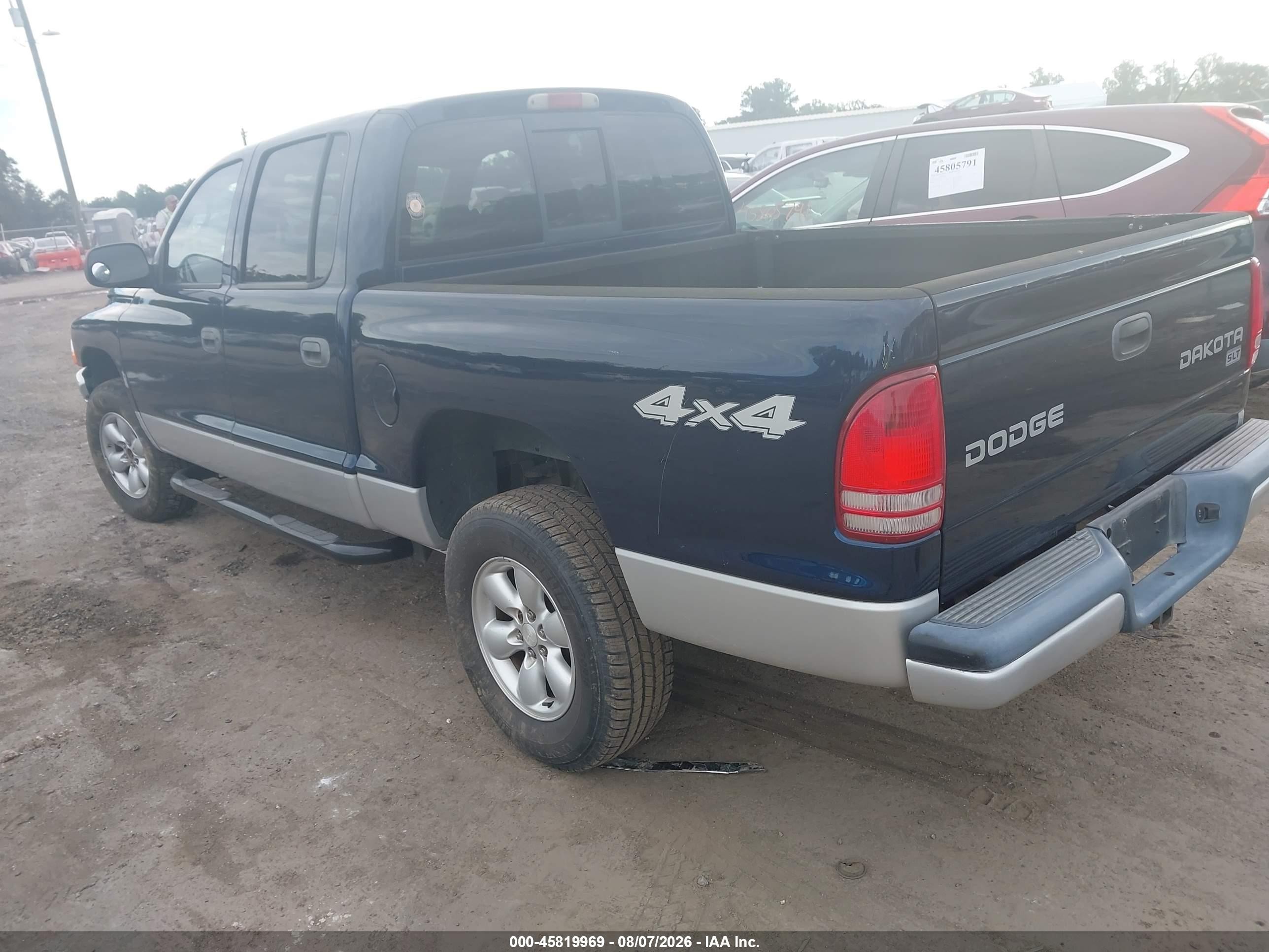 2004 Dodge Dakota Slt Синий vin: 1D7HG48N24S728599