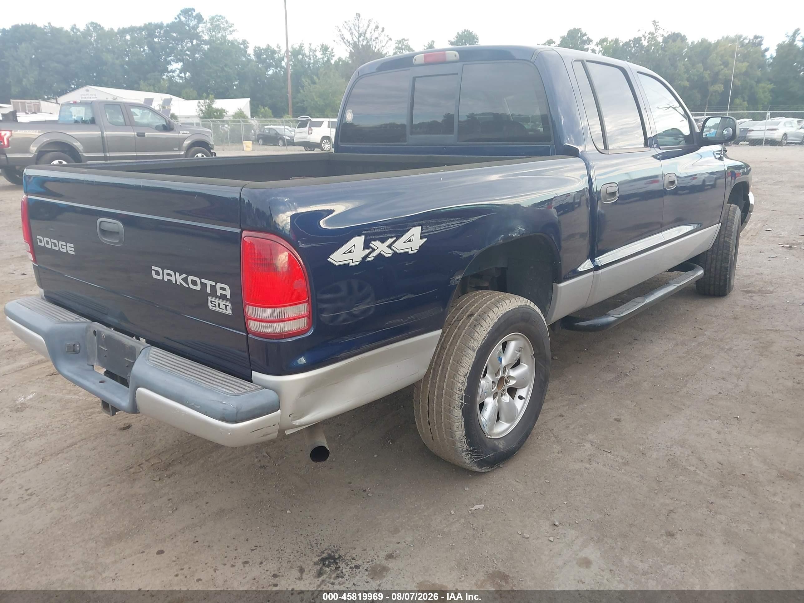 2004 Dodge Dakota Slt Синий vin: 1D7HG48N24S728599