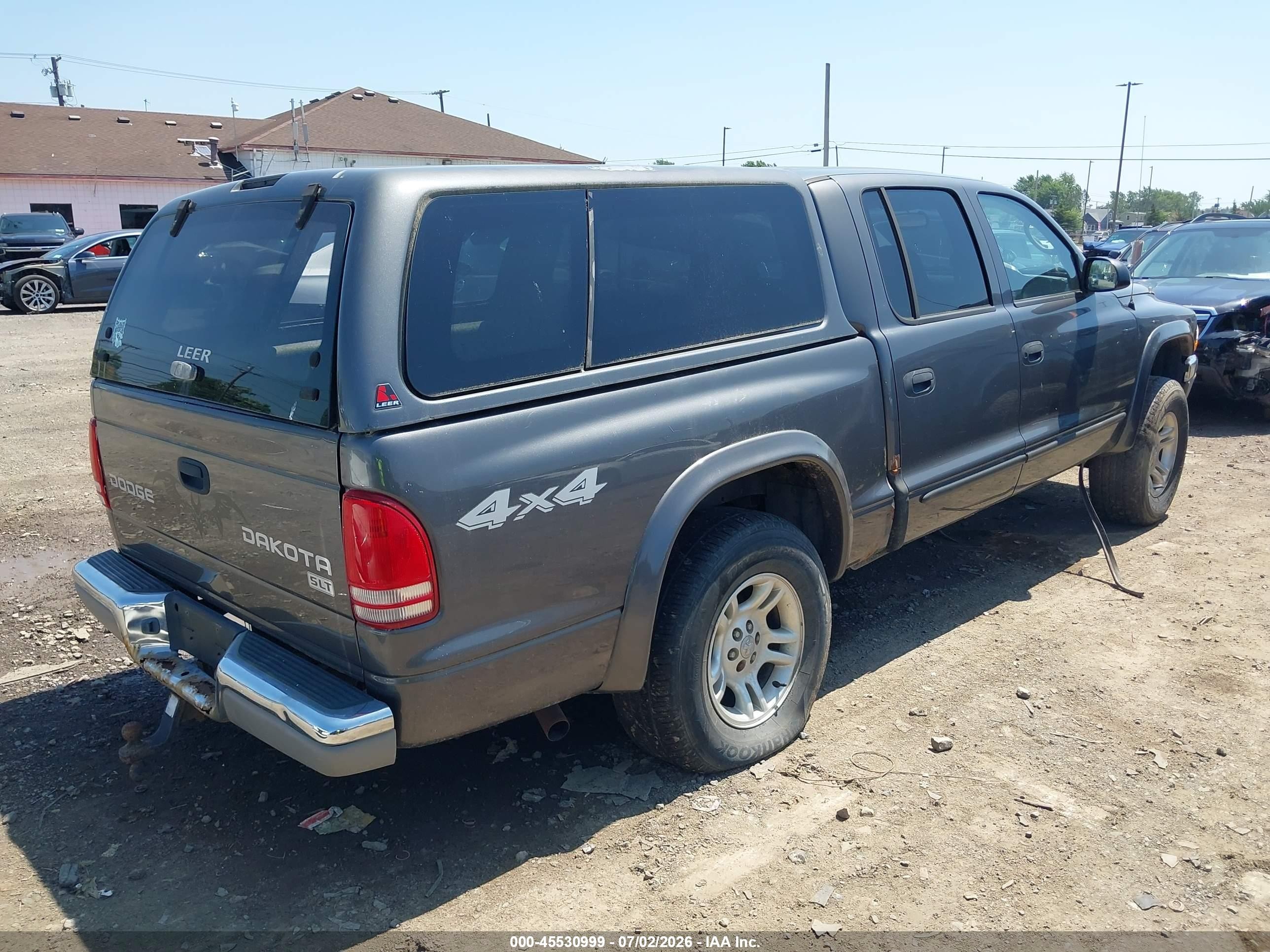 2003 Dodge Dakota Slt Gray vin: 1D7HG48N33S185973