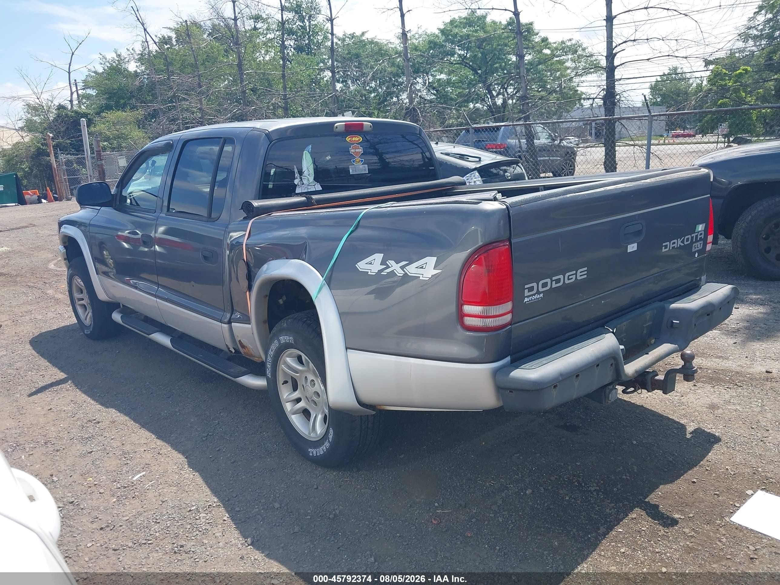 2003 Dodge Dakota Slt Gray vin: 1D7HG48N53S108537