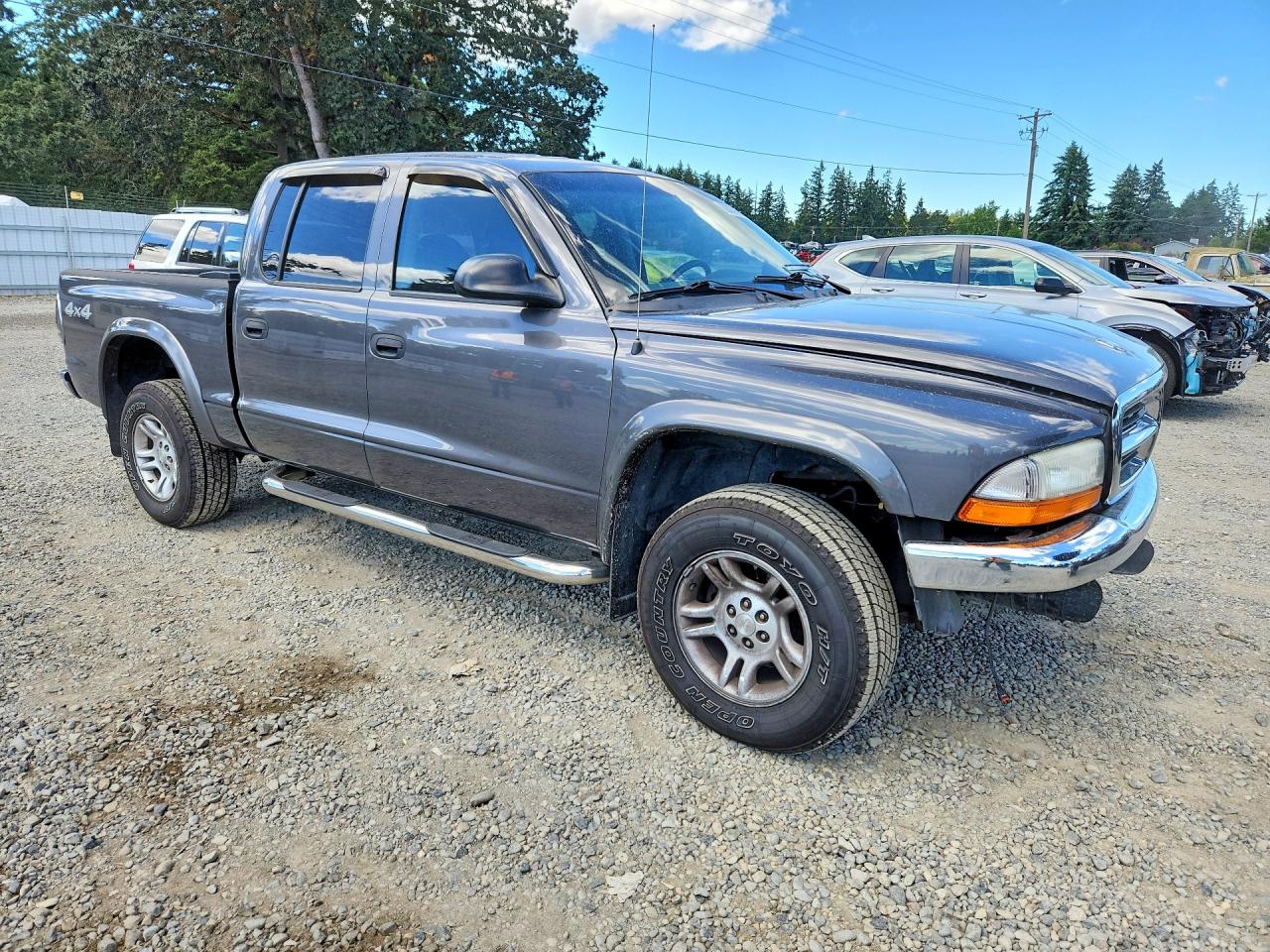 2004 Dodge Dakota Quad Slt Gray vin: 1D7HG48N64S718366