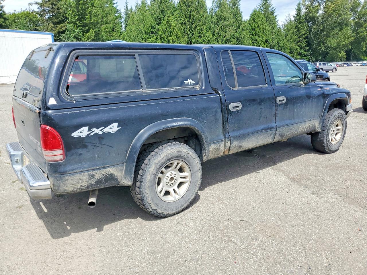 2004 Dodge Dakota Quad Slt Black vin: 1D7HG48N94S510028