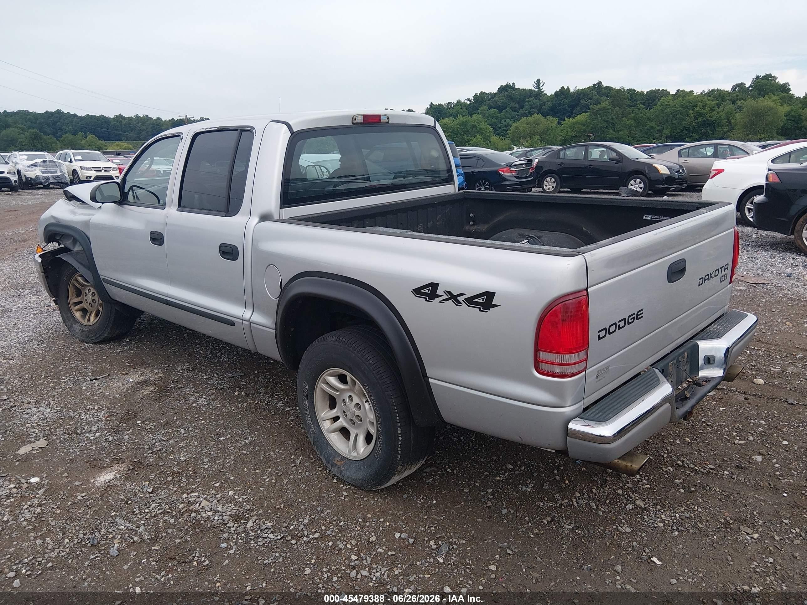 2003 Dodge Dakota Slt Серебряный vin: 1D7HG48NX3S134356
