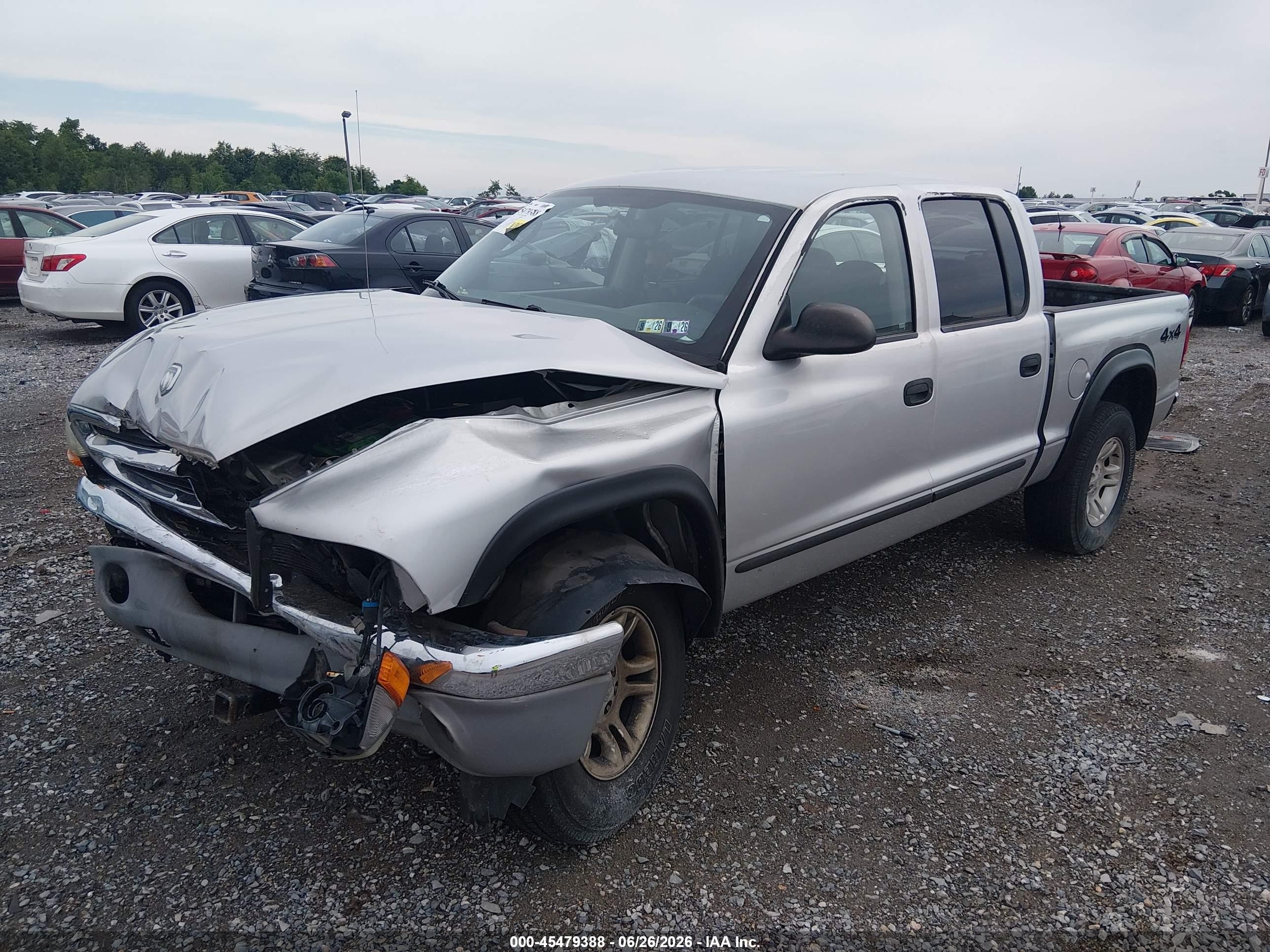 2003 Dodge Dakota Slt Серебряный vin: 1D7HG48NX3S134356