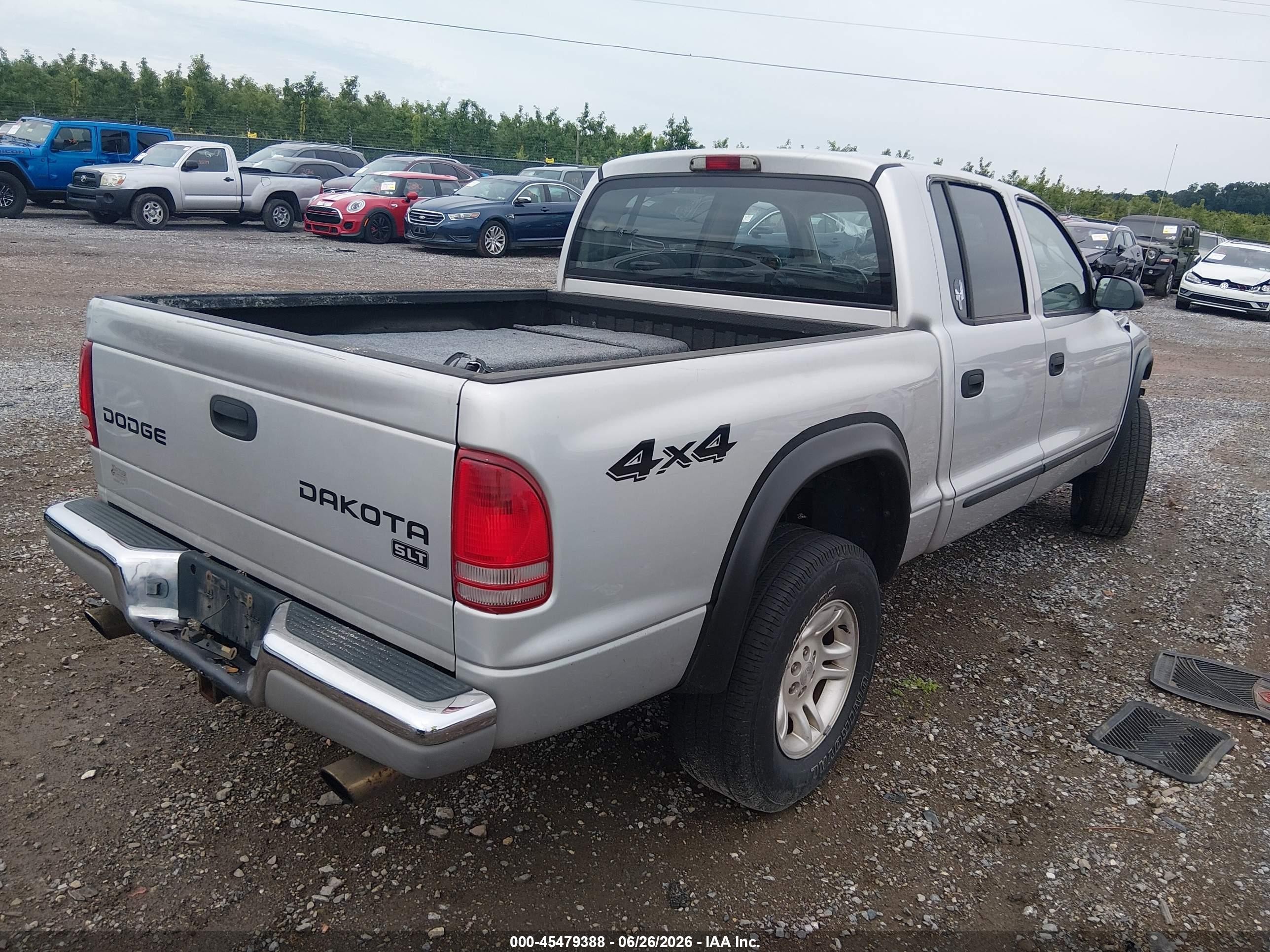 2003 Dodge Dakota Slt Серебряный vin: 1D7HG48NX3S134356