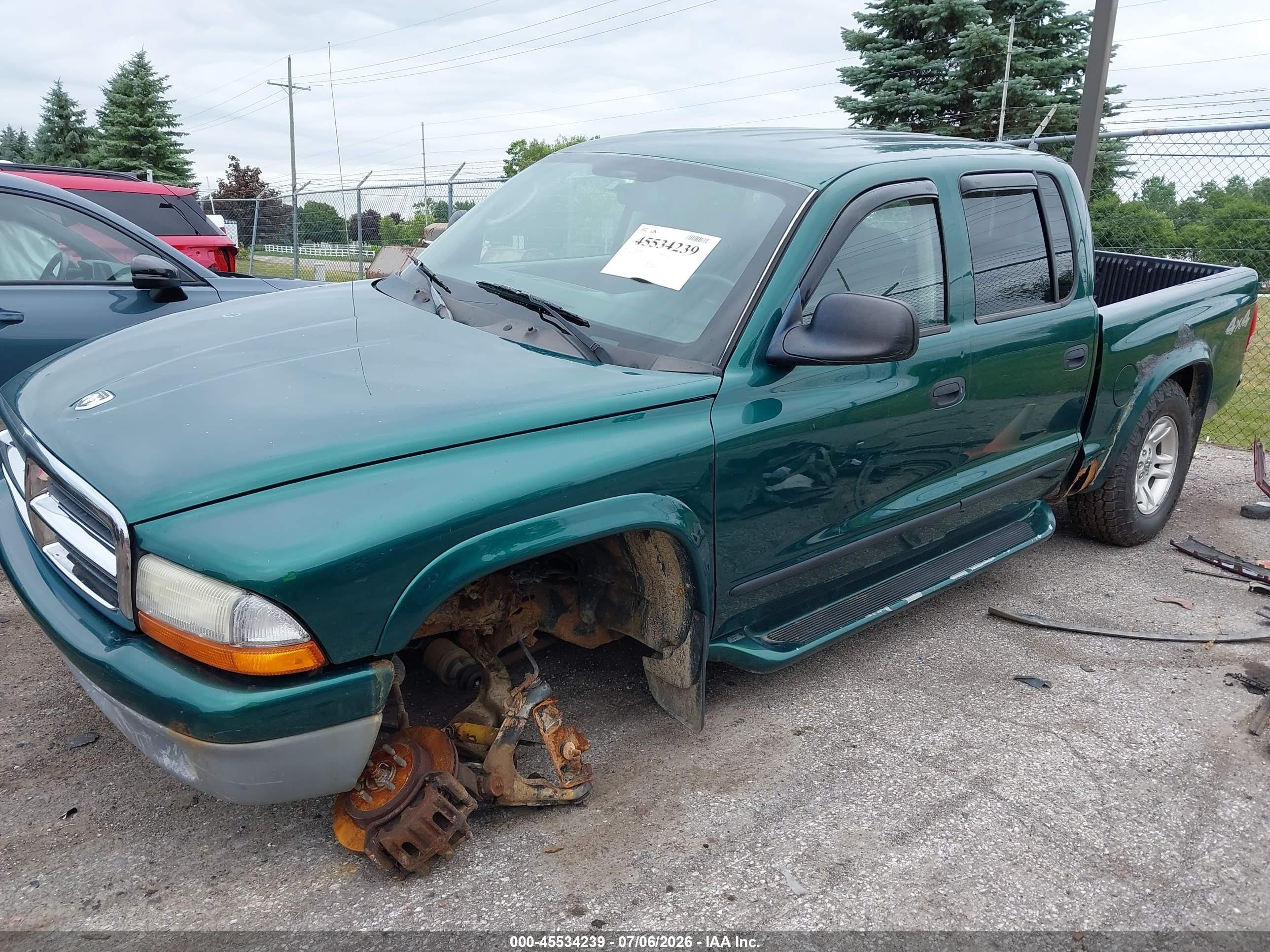 2003 Dodge Dakota Slt Green vin: 1D7HG48X33S340328