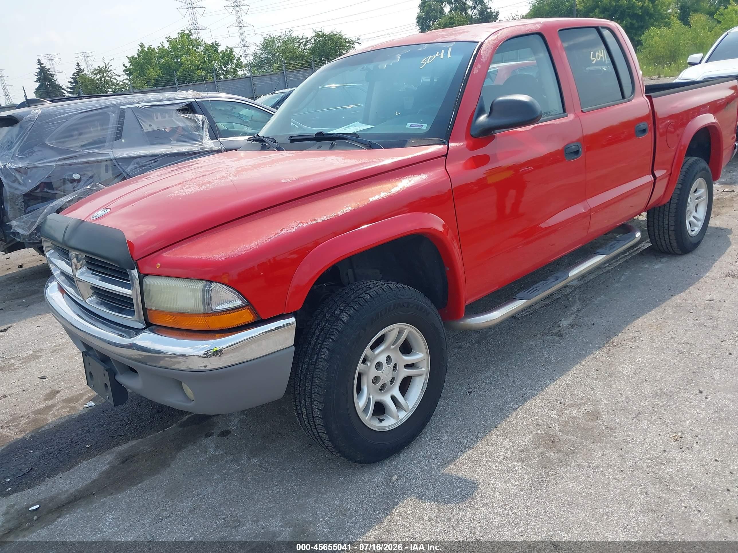 2003 Dodge Dakota Slt Red vin: 1D7HG48X53S116171