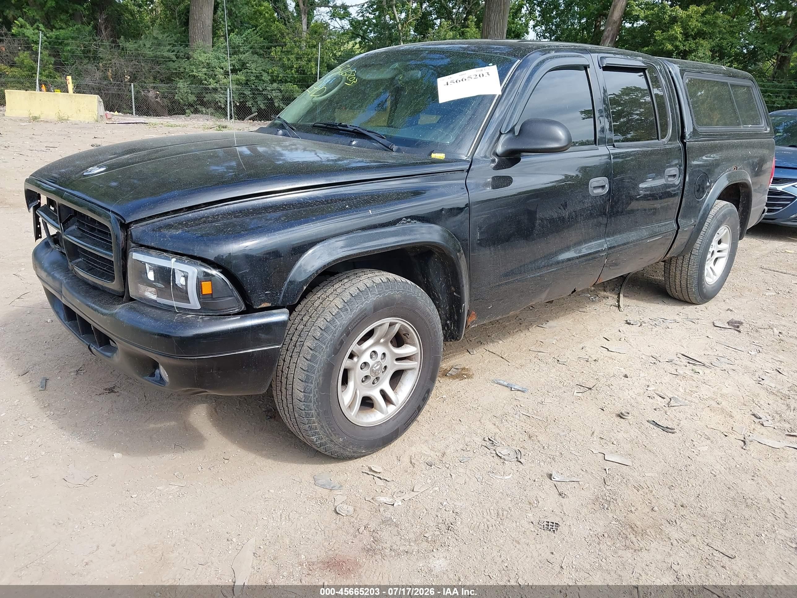 2004 Dodge Dakota Sport/sxt Black vin: 1D7HL38N24S768297