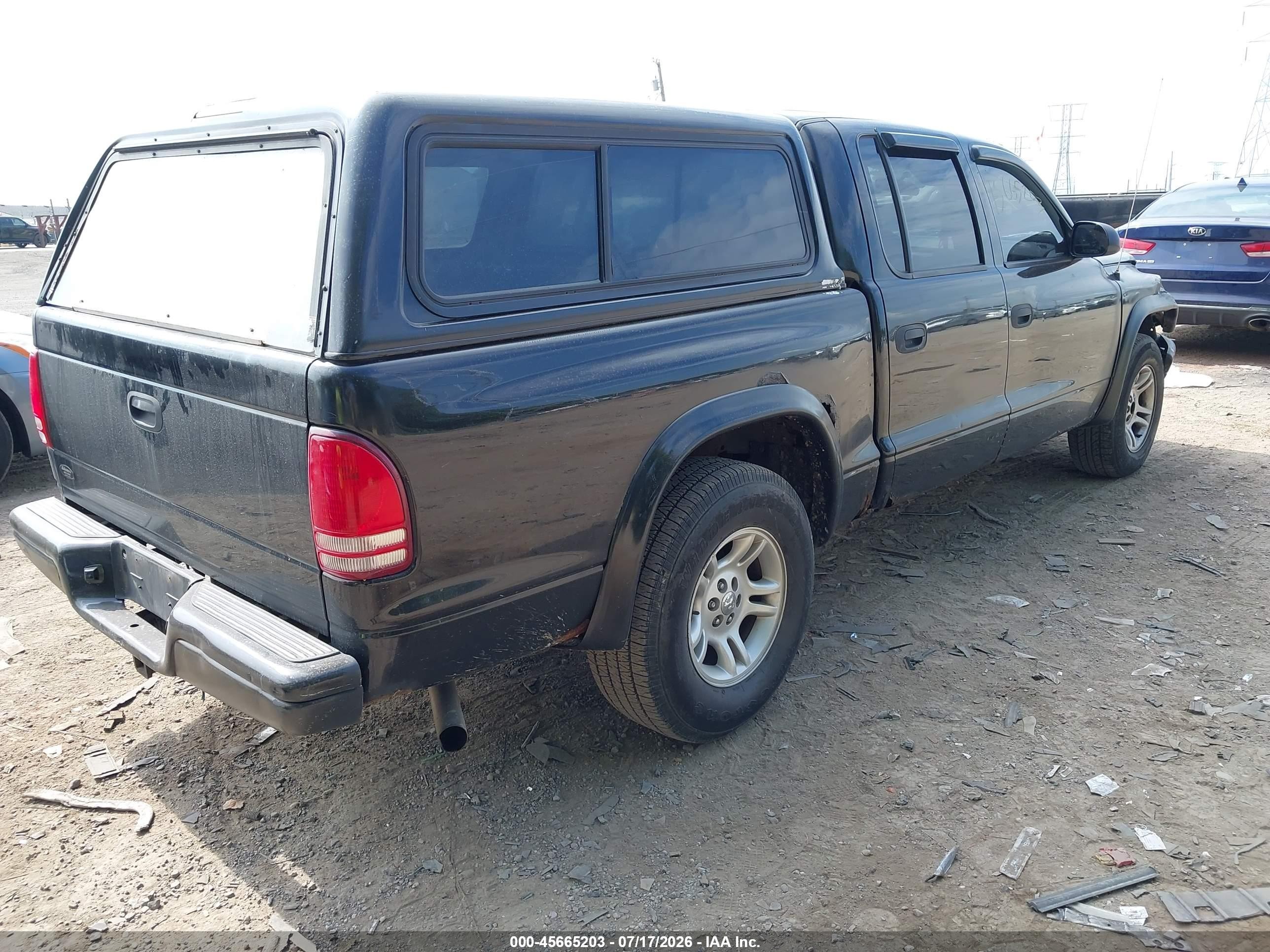 2004 Dodge Dakota Sport/sxt Black vin: 1D7HL38N24S768297