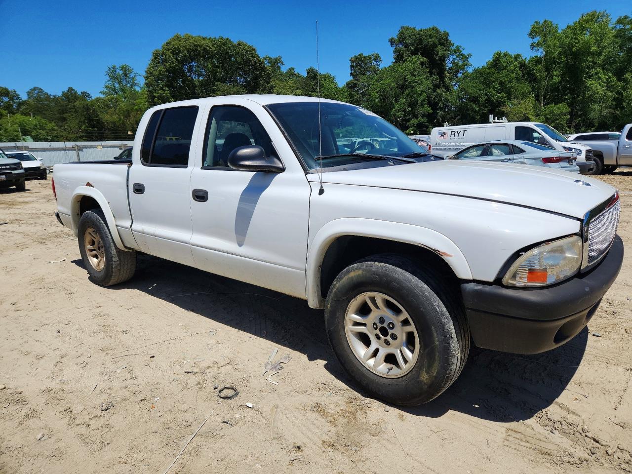 2004 Dodge Dakota Quad Sport White vin: 1D7HL38NX4S774056