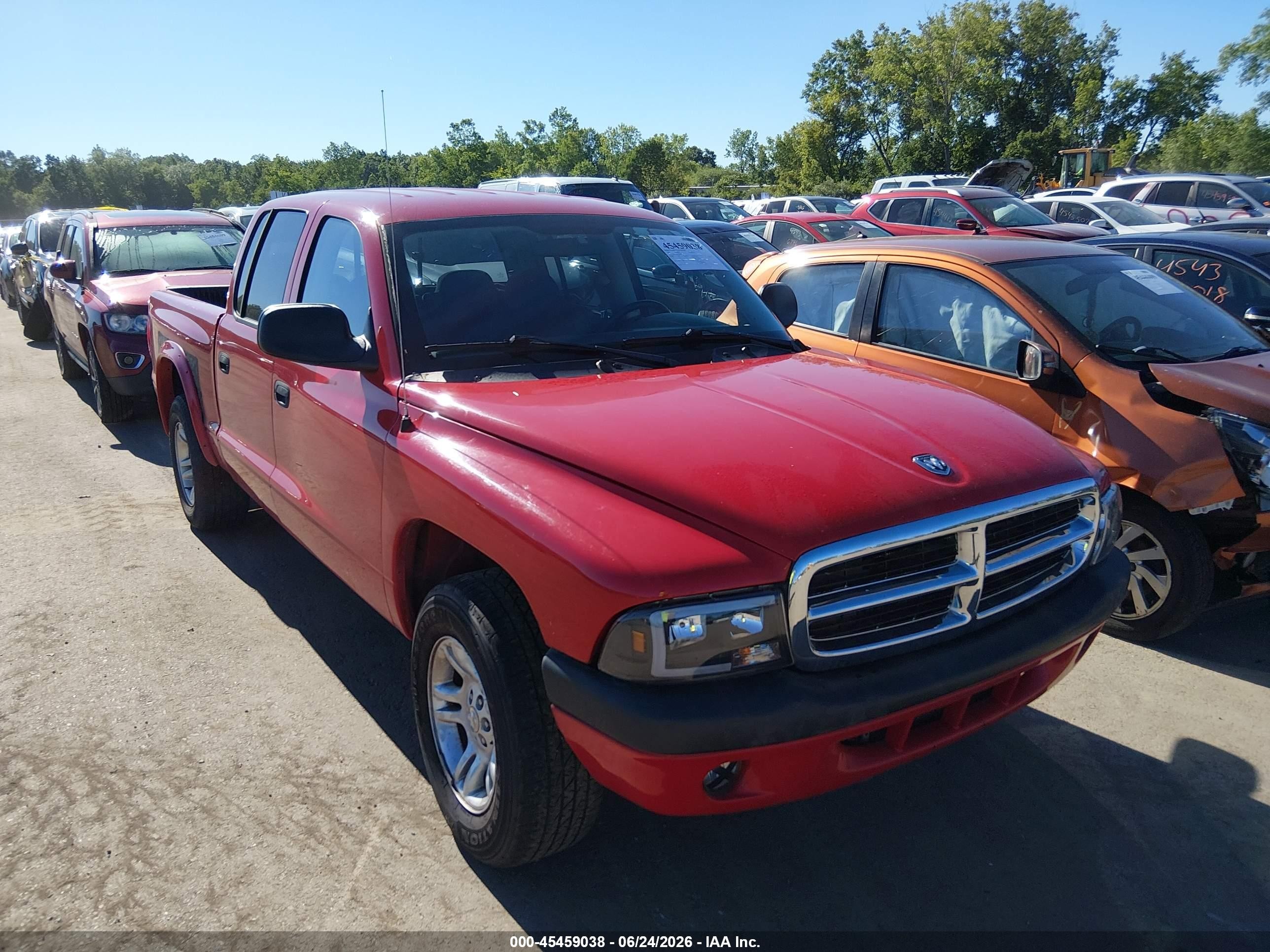 2003 Dodge Dakota Sport/sxt Red vin: 1D7HL38X03S288159