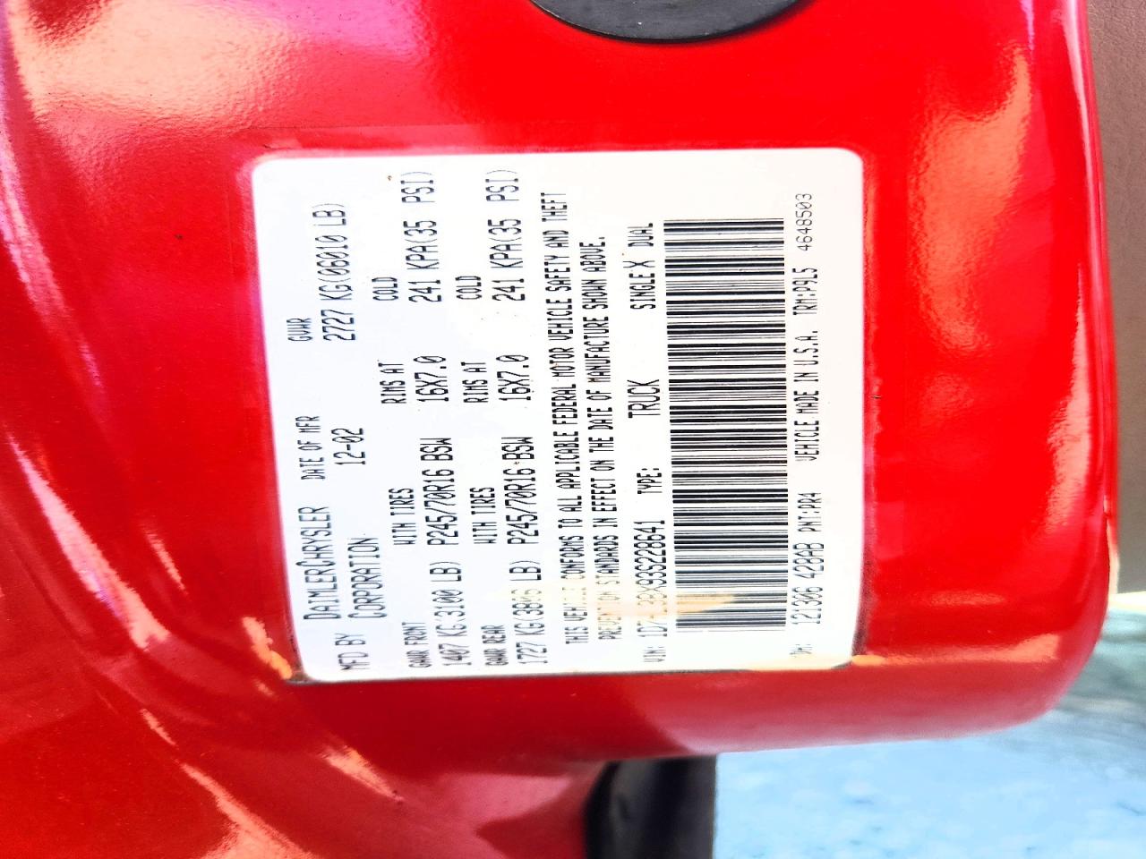 2003 Dodge Dakota Quad Sport Red vin: 1D7HL38X93S228641