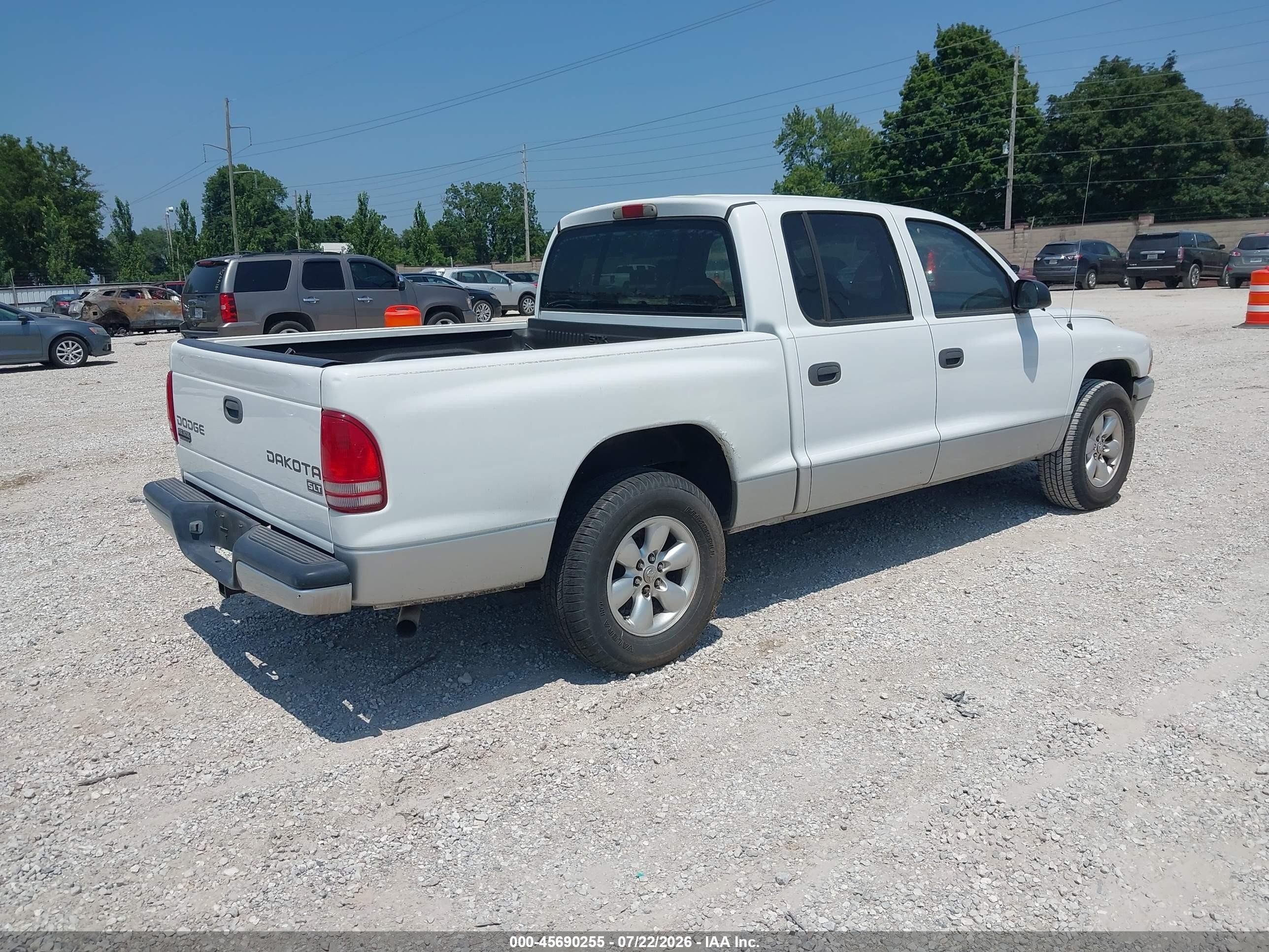 2004 Dodge Dakota Slt White vin: 1D7HL48N24S548051