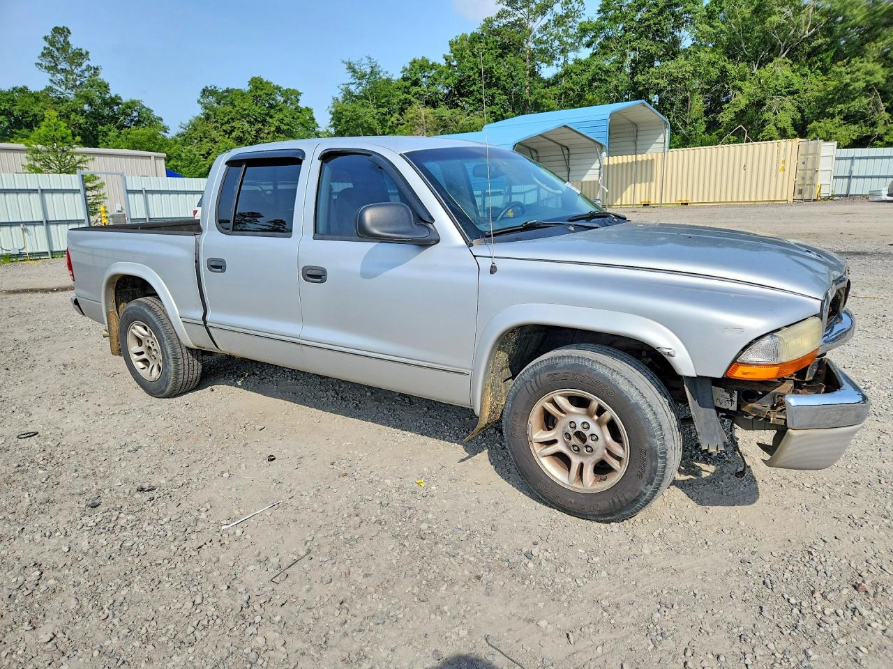 2004 Dodge Dakota Quad Slt Silver vin: 1D7HL48NX4S579337