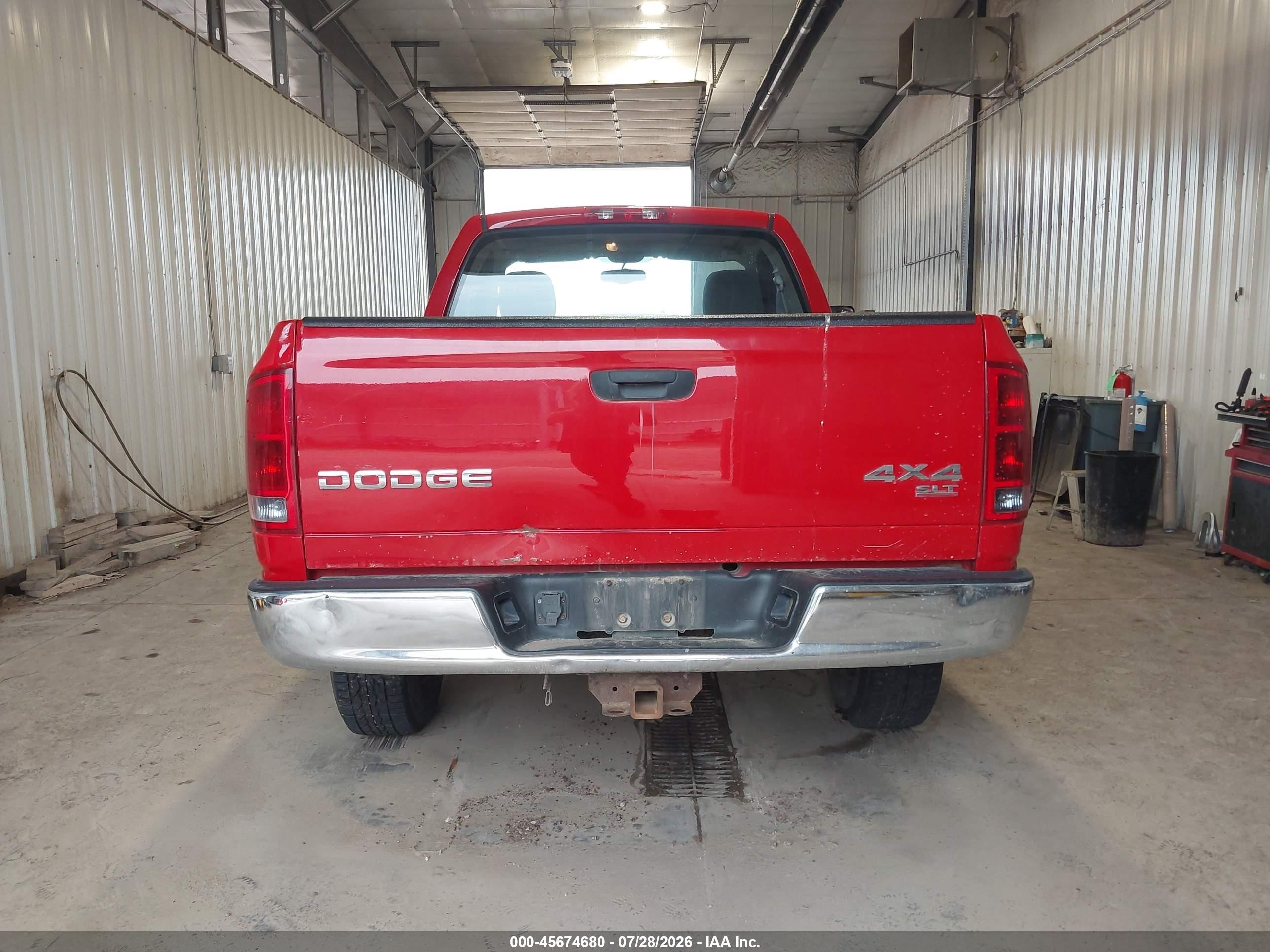 2004 Dodge Ram 1500 Slt/laramie Red vin: 1D7HU16D14J245077