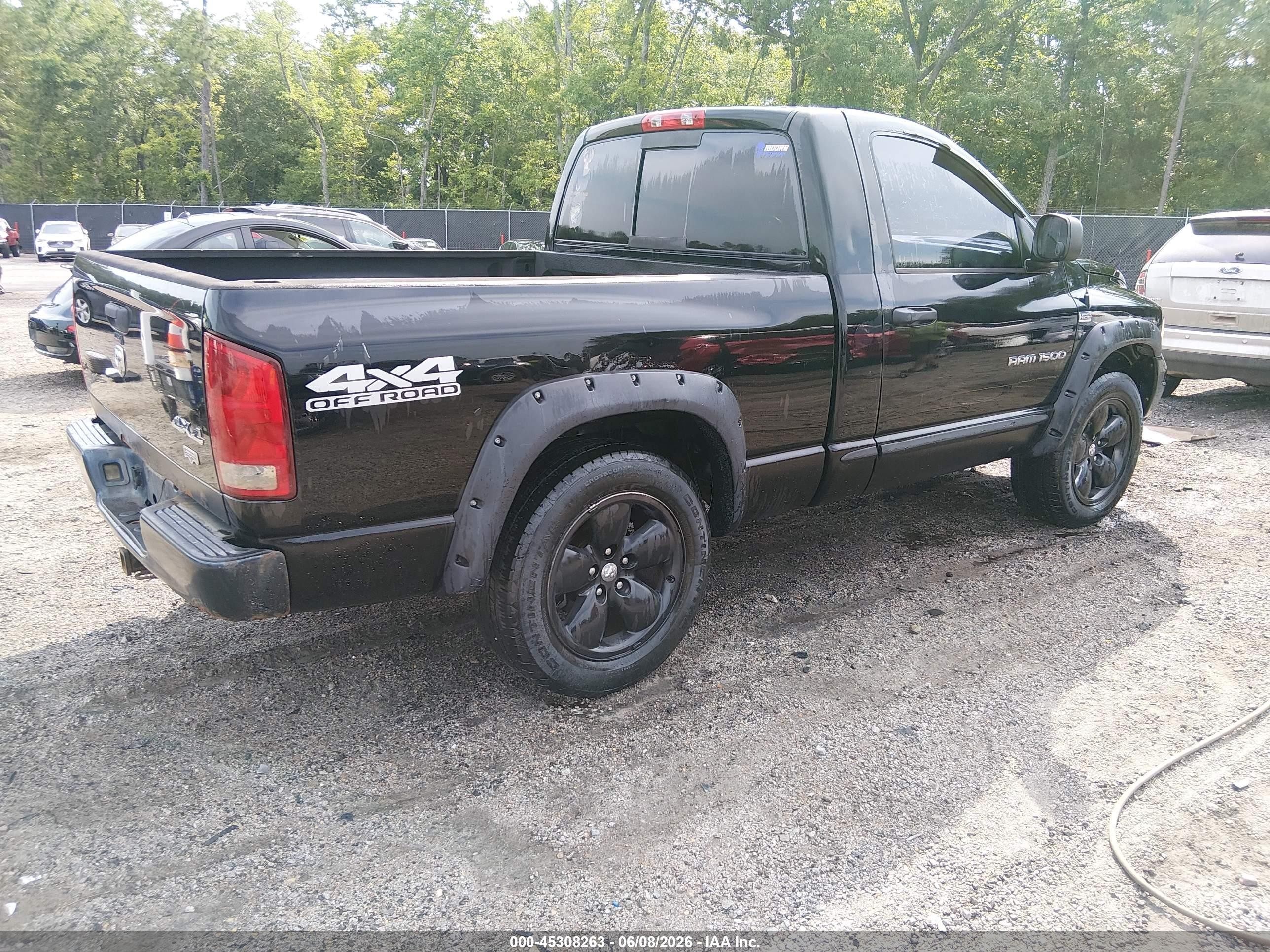 2005 Dodge Ram 1500 Slt/laramie Black vin: 1D7HU16DX5J508748
