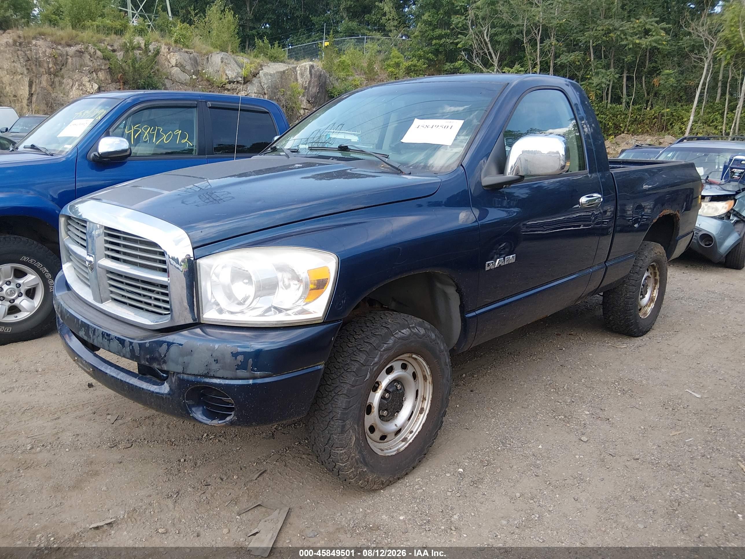 2008 Dodge Ram 1500 St/sxt Blue vin: 1D7HU16N28J158917