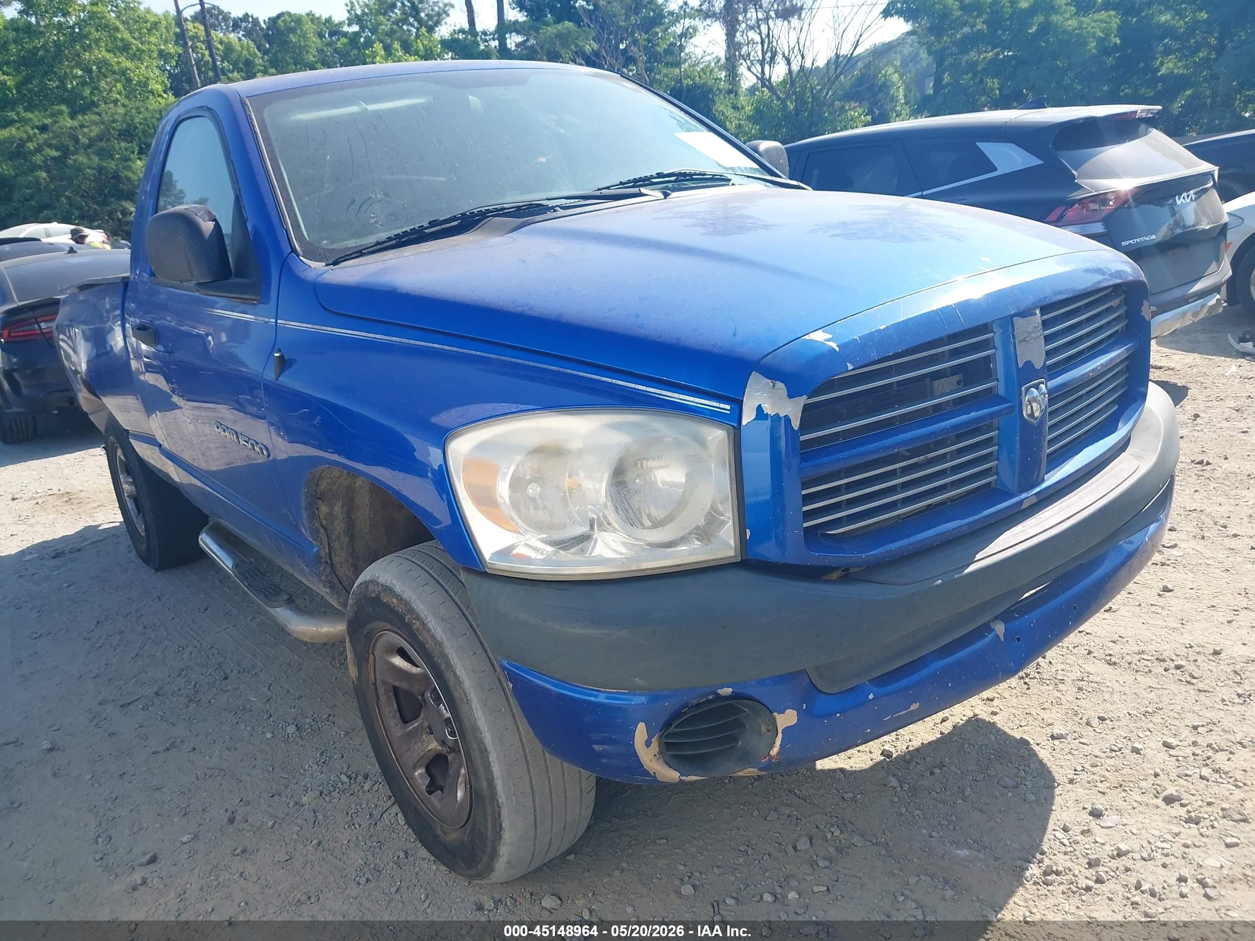 2007 Dodge Ram 1500 St Blue vin: 1D7HU16P17J638852