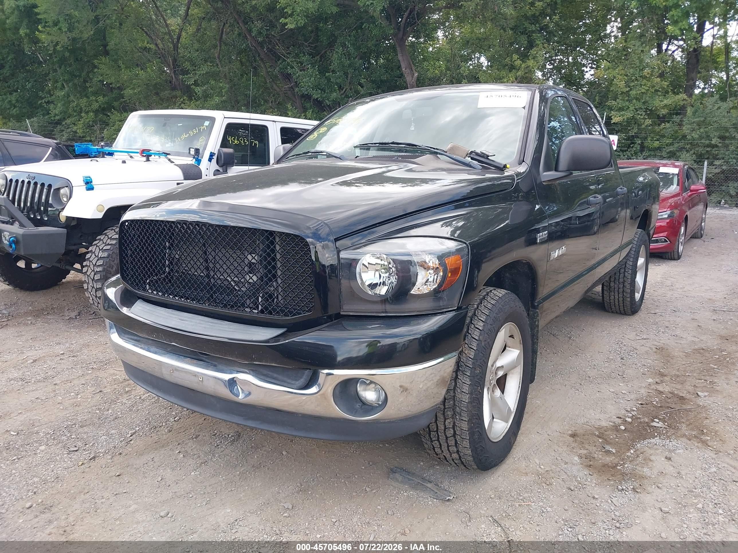 2008 Dodge Ram 1500 Slt Black vin: 1D7HU18208S547519