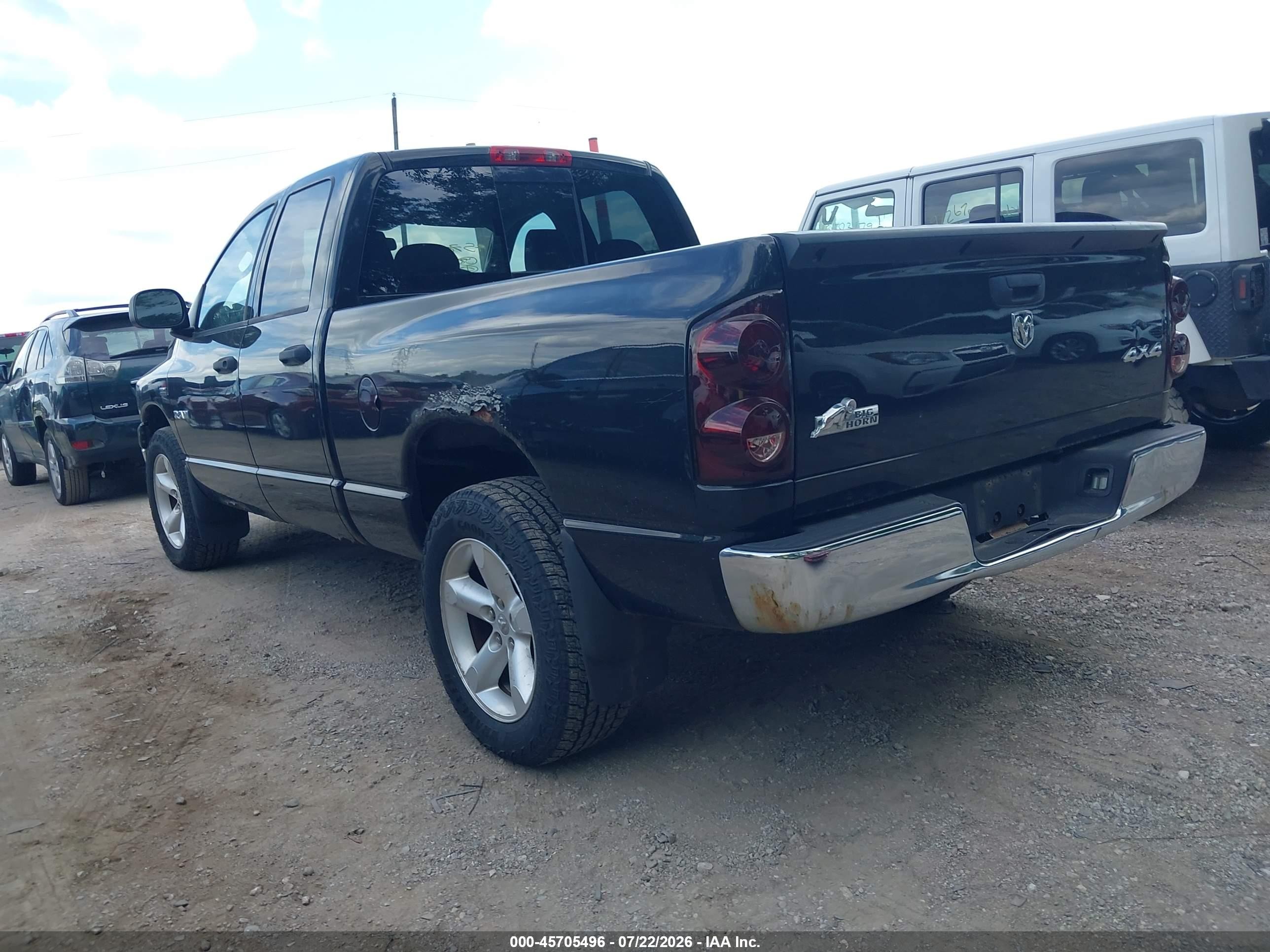 2008 Dodge Ram 1500 Slt Black vin: 1D7HU18208S547519