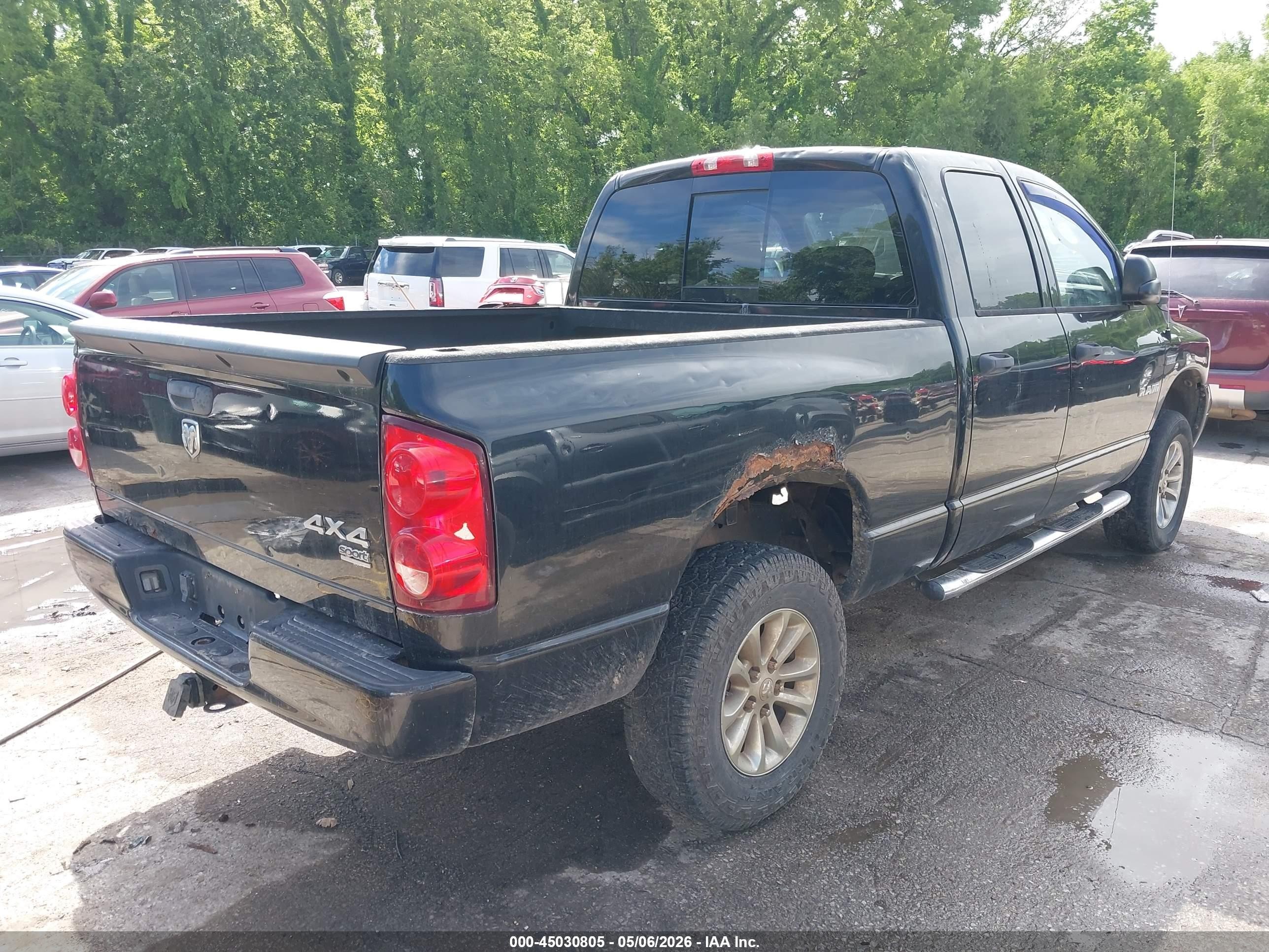 2008 Dodge Ram 1500 Slt Black vin: 1D7HU18208S553756